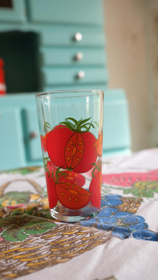 Lot de 4 verres tomates 70's