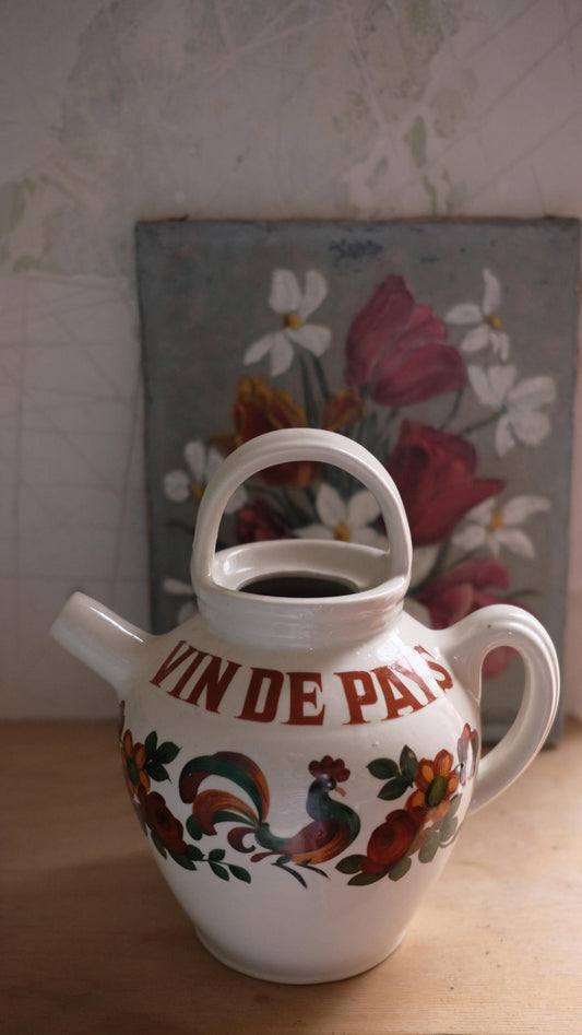 Pichet vintage en grès Digoin "vin de pays"