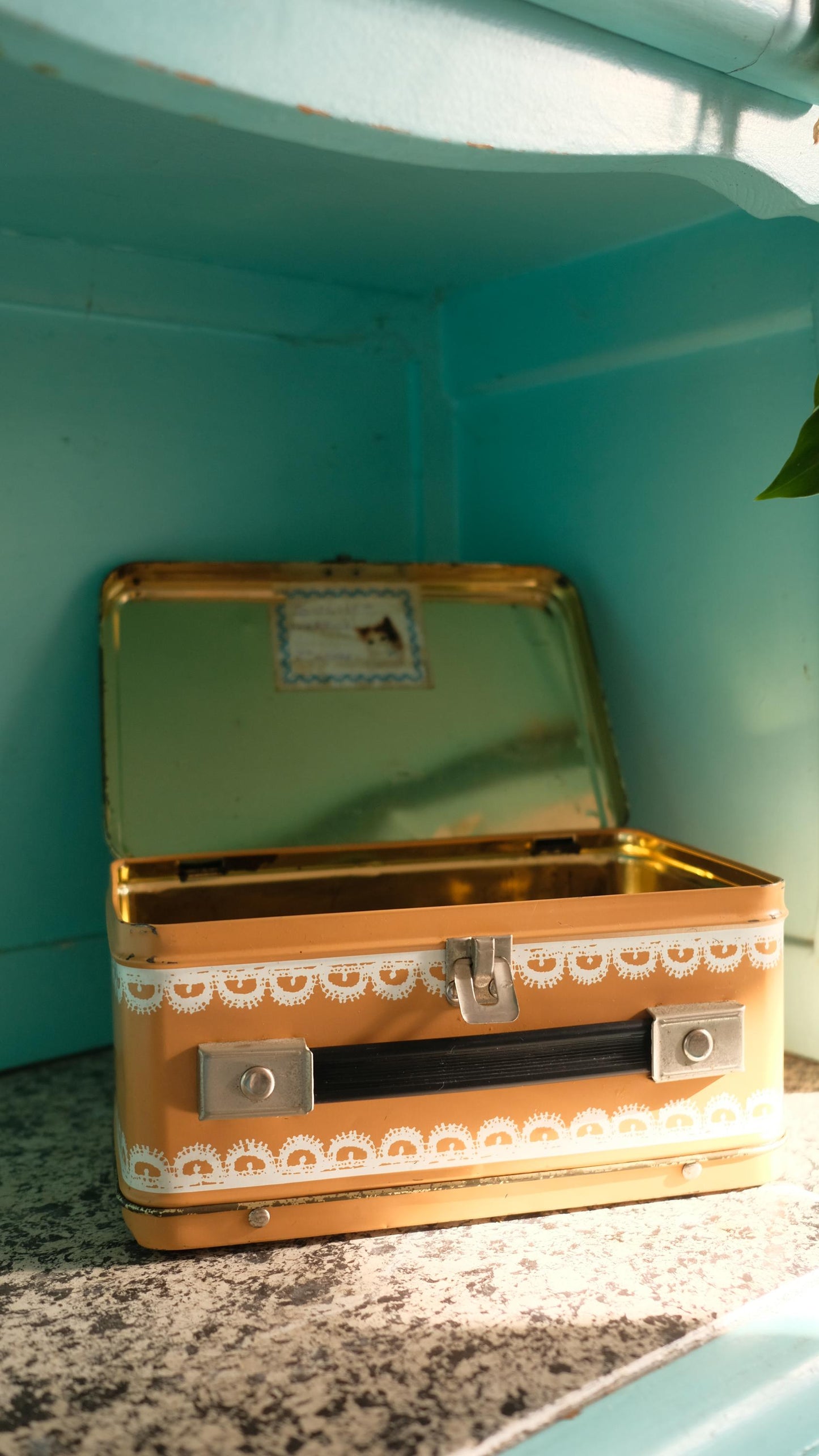 Valisette/ Lunchbox vintage en métal Miss Petticoat