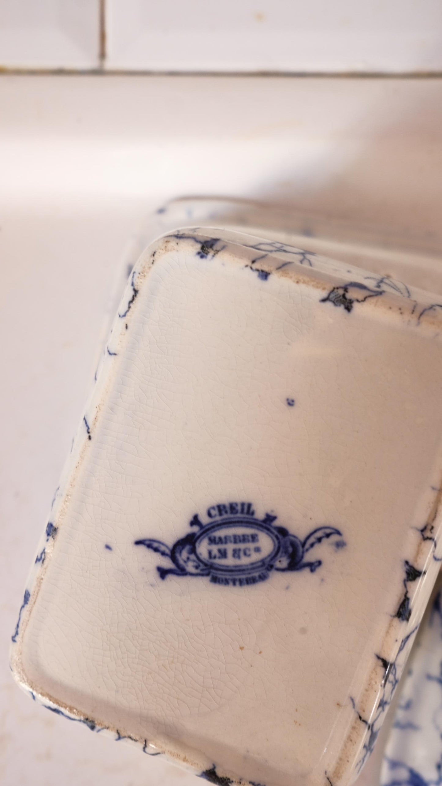 Porte savon vintage des faïenceries Creil et Montereau