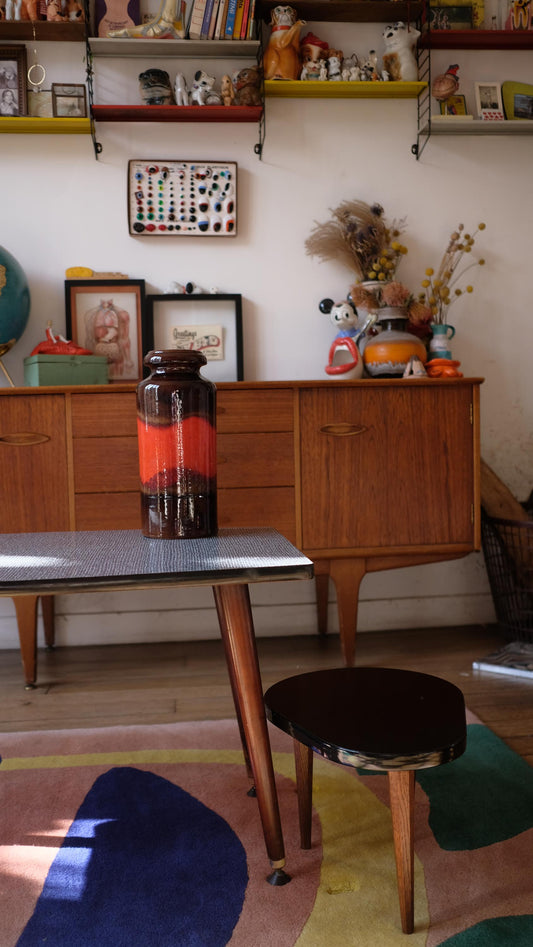 Table tripode vintage en formica noir