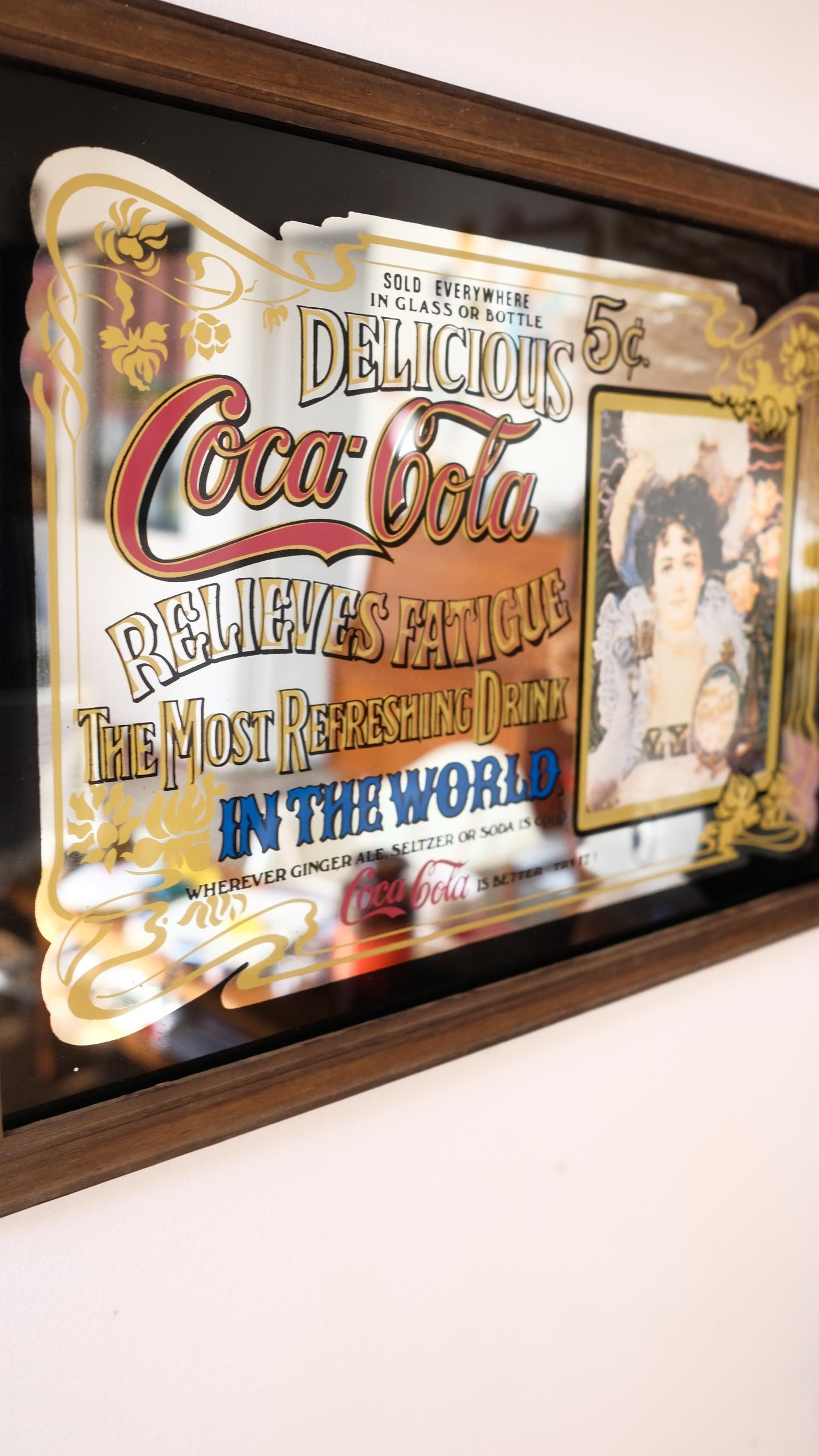 Miroir publicitaire Coca Cola vintage