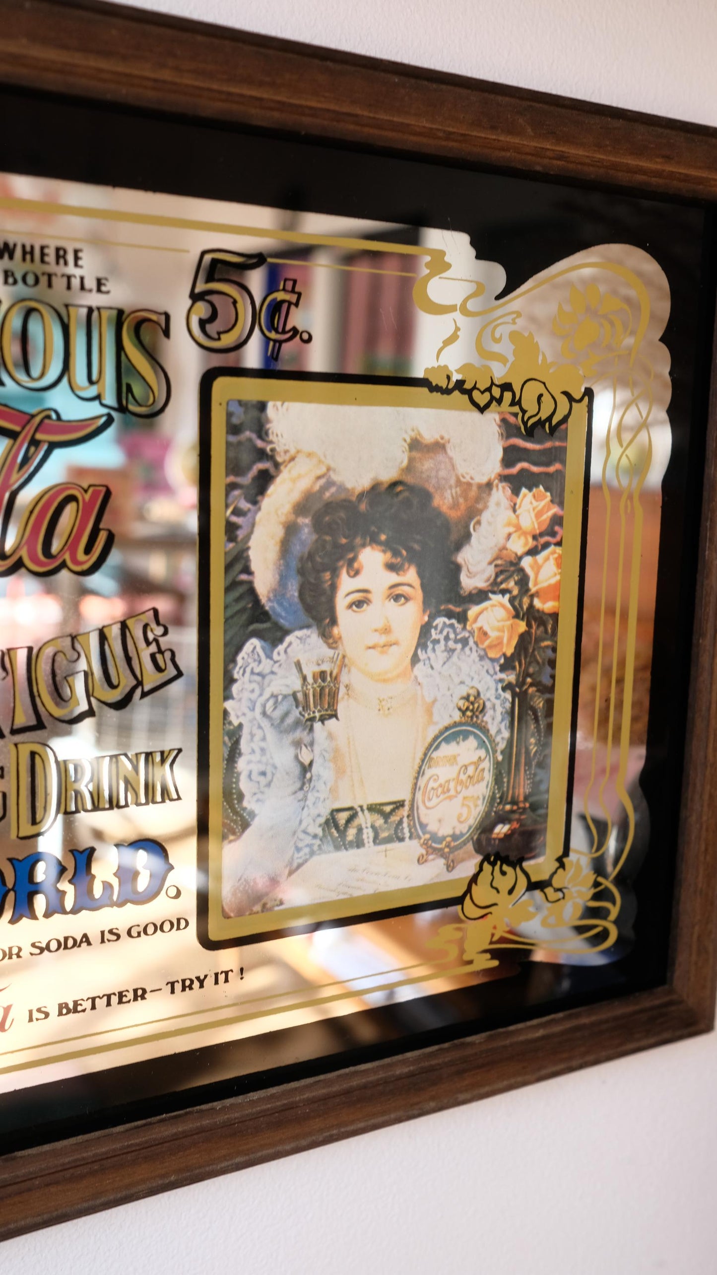 Miroir publicitaire Coca Cola vintage