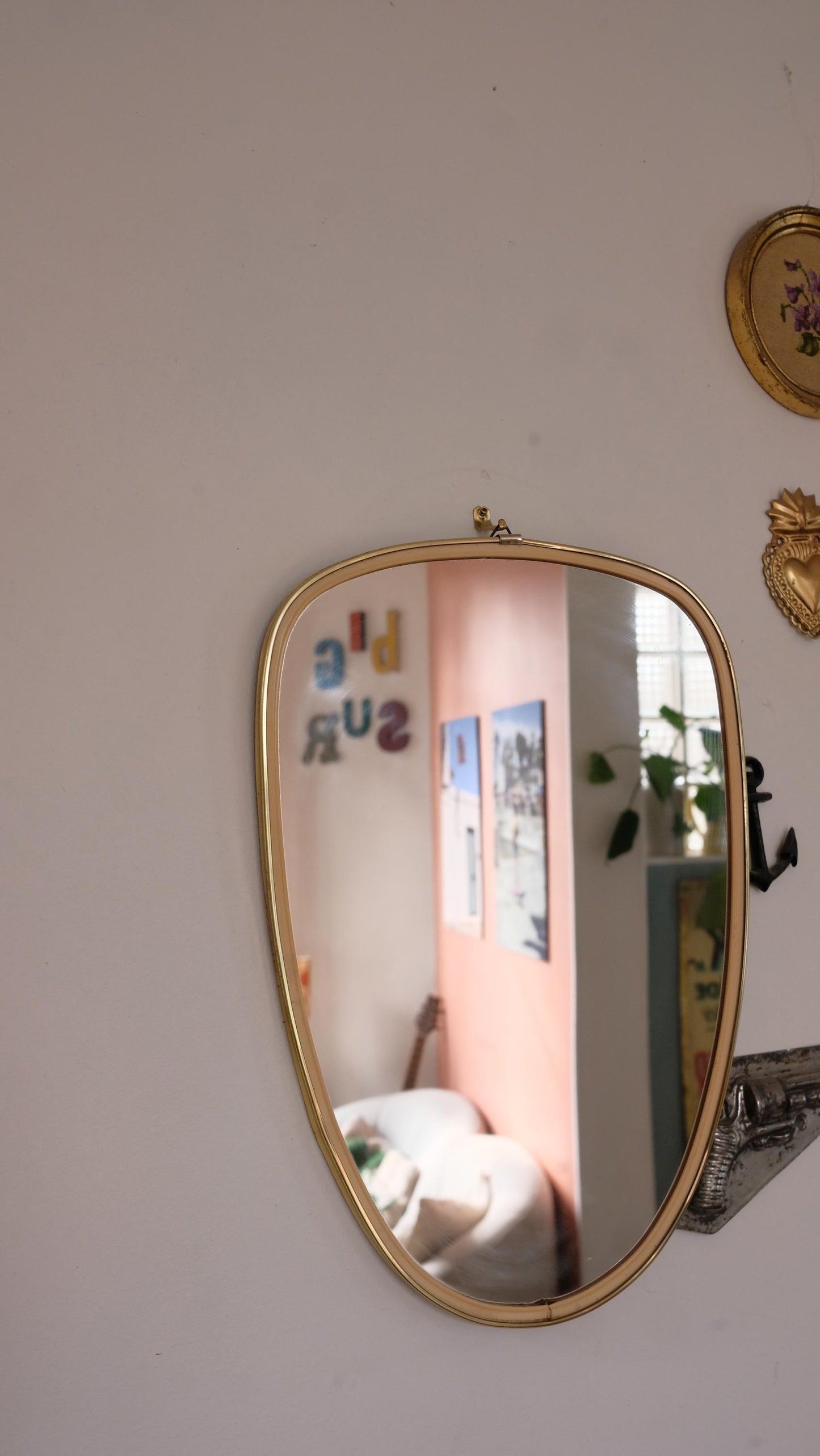 Miroir rétroviseur vintage style mid-century