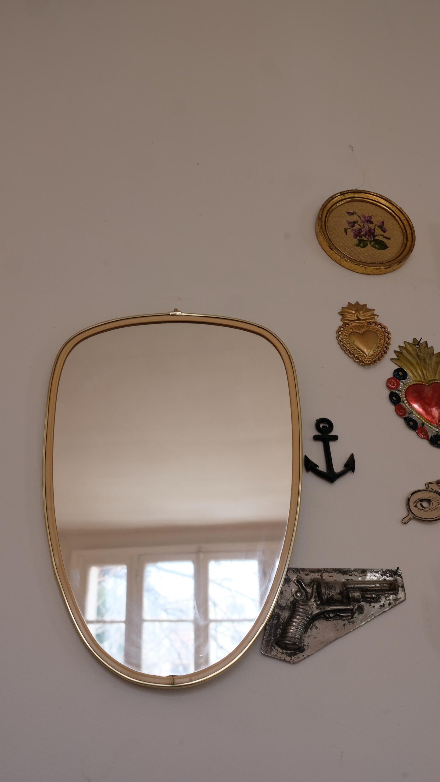 Miroir rétroviseur vintage style mid-century
