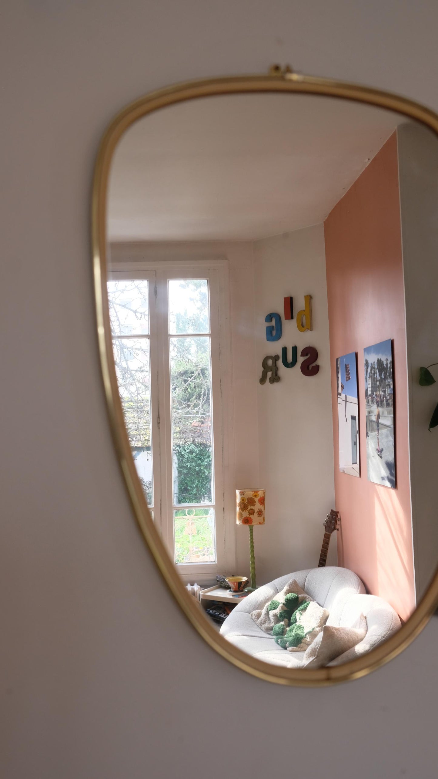Miroir rétroviseur vintage style mid-century