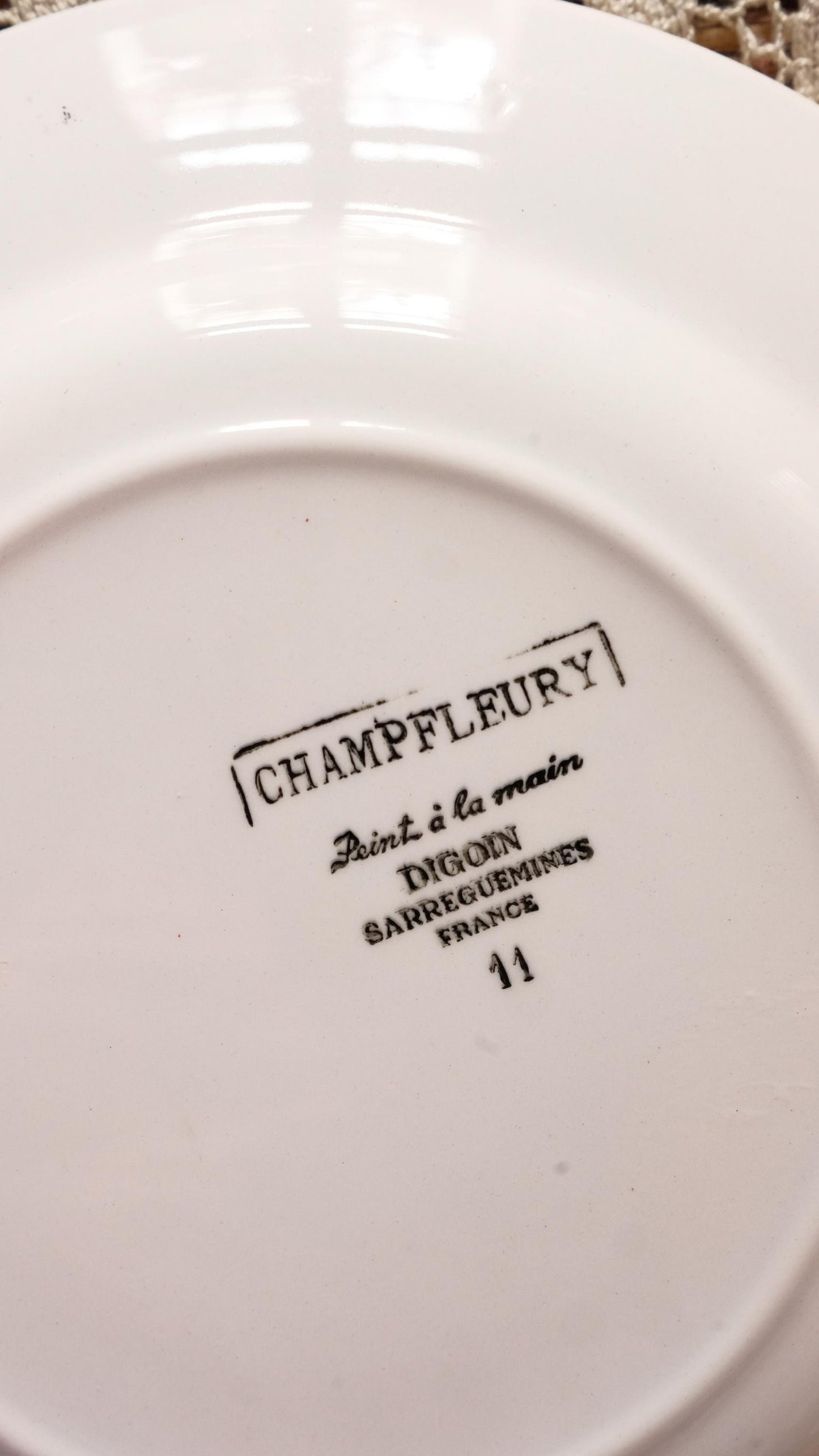 Lot de six assiettes Brasilla Café de Digoin Sarreguemines