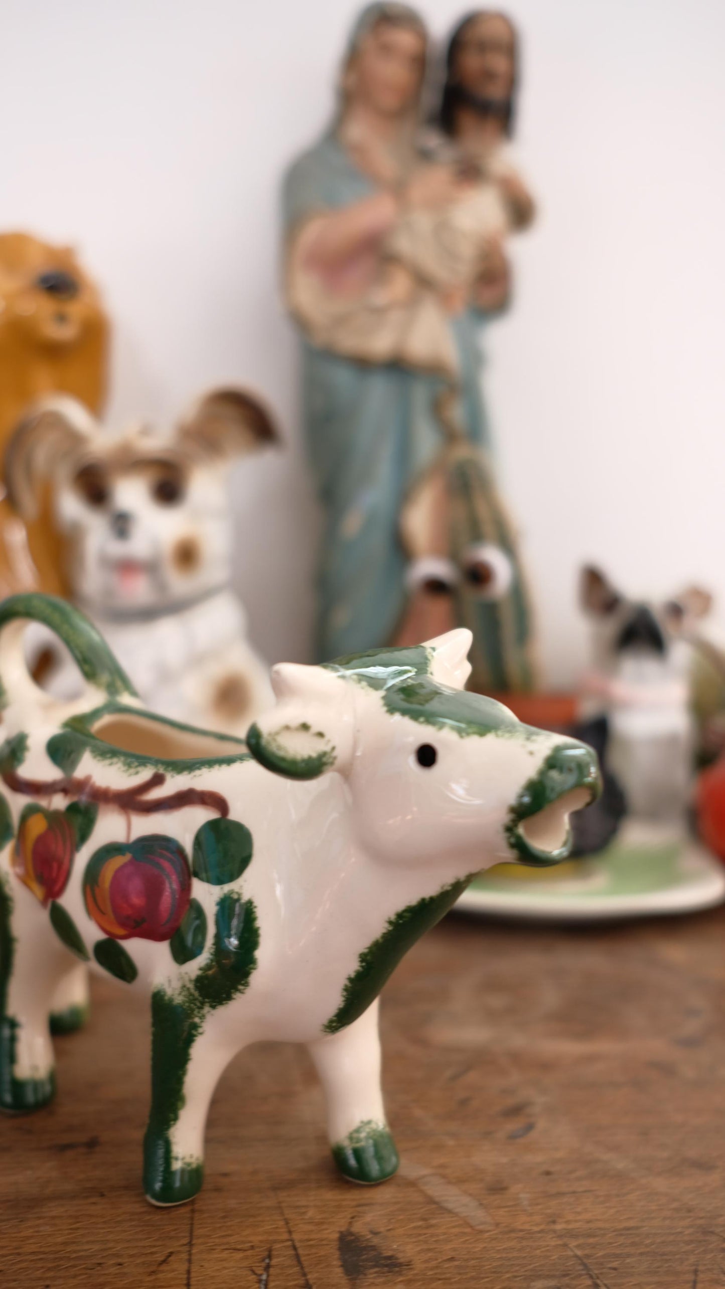 Crémier vache en faïence de Desvres vintage