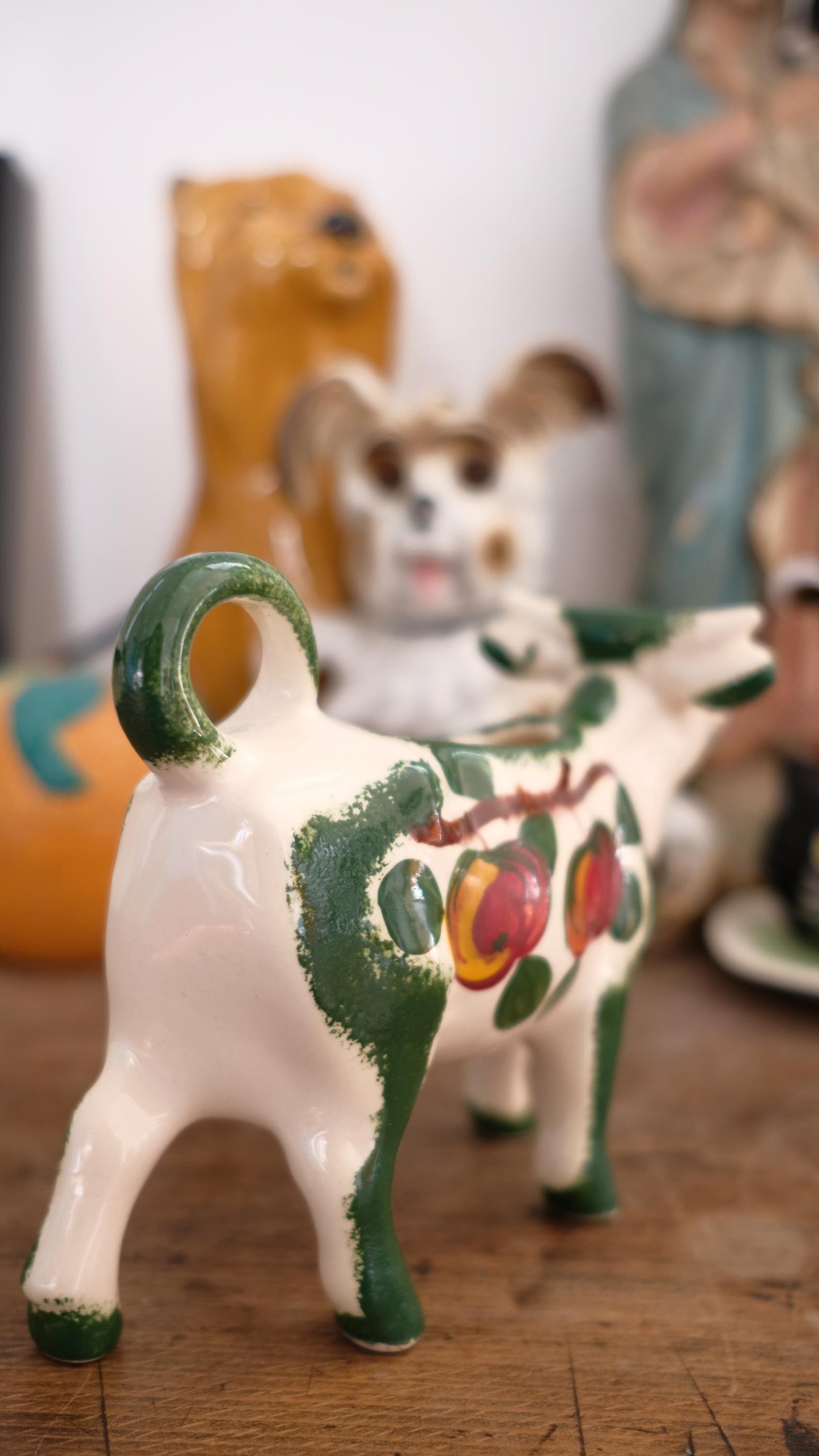 Crémier vache en faïence de Desvres vintage