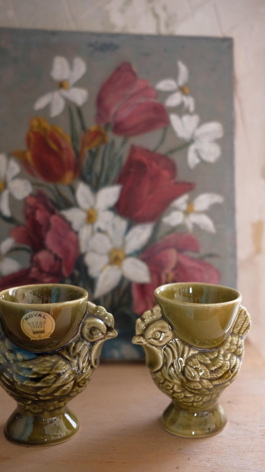 Lot de six coquetiers cocottes en céramique Royal