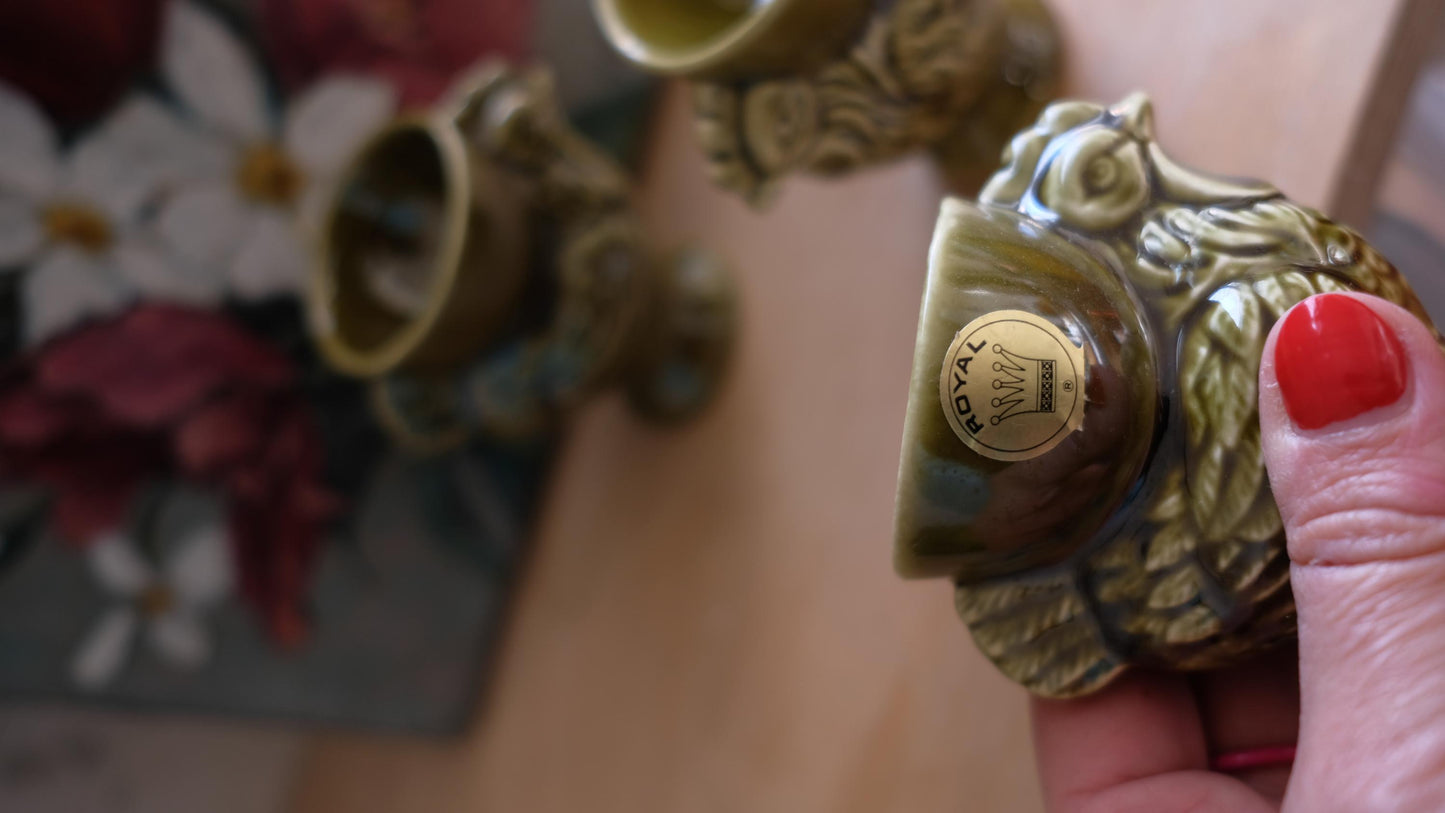 Lot de six coquetiers cocottes en céramique Royal