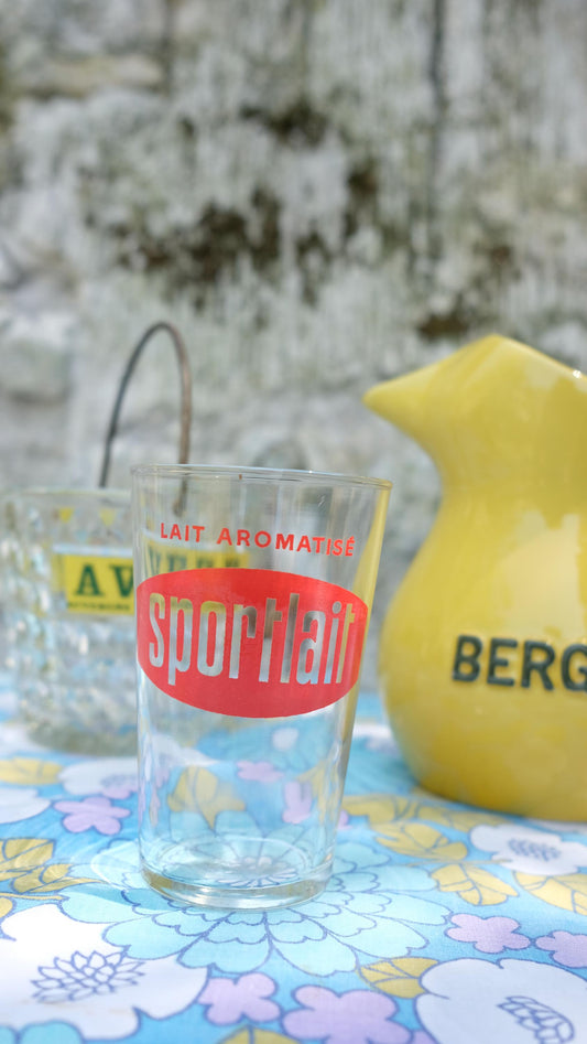 Lot de 4 verres publicitaires Sportlait