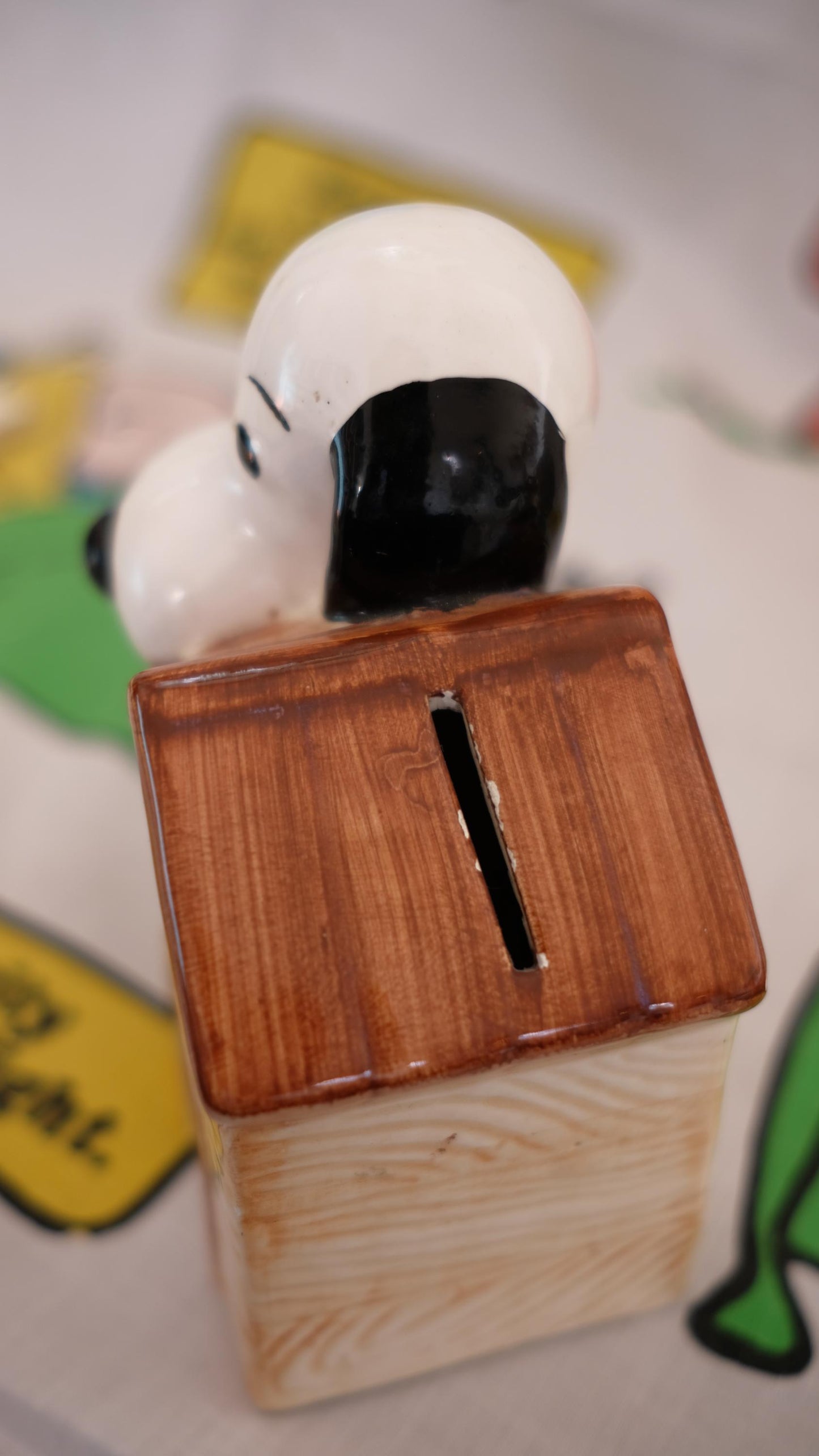 Tirelire snoopy et sa maison vintage