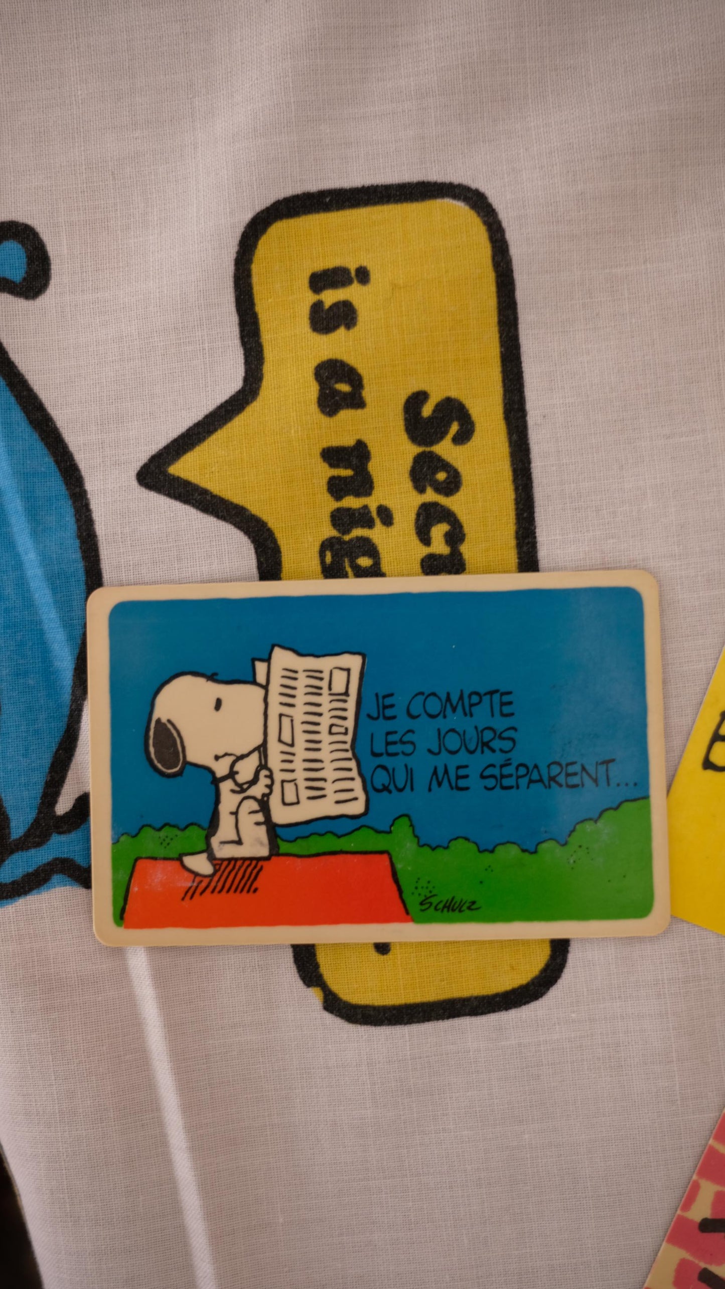 Lot de quinze cartes de vœux en plastique Snoopy vintage