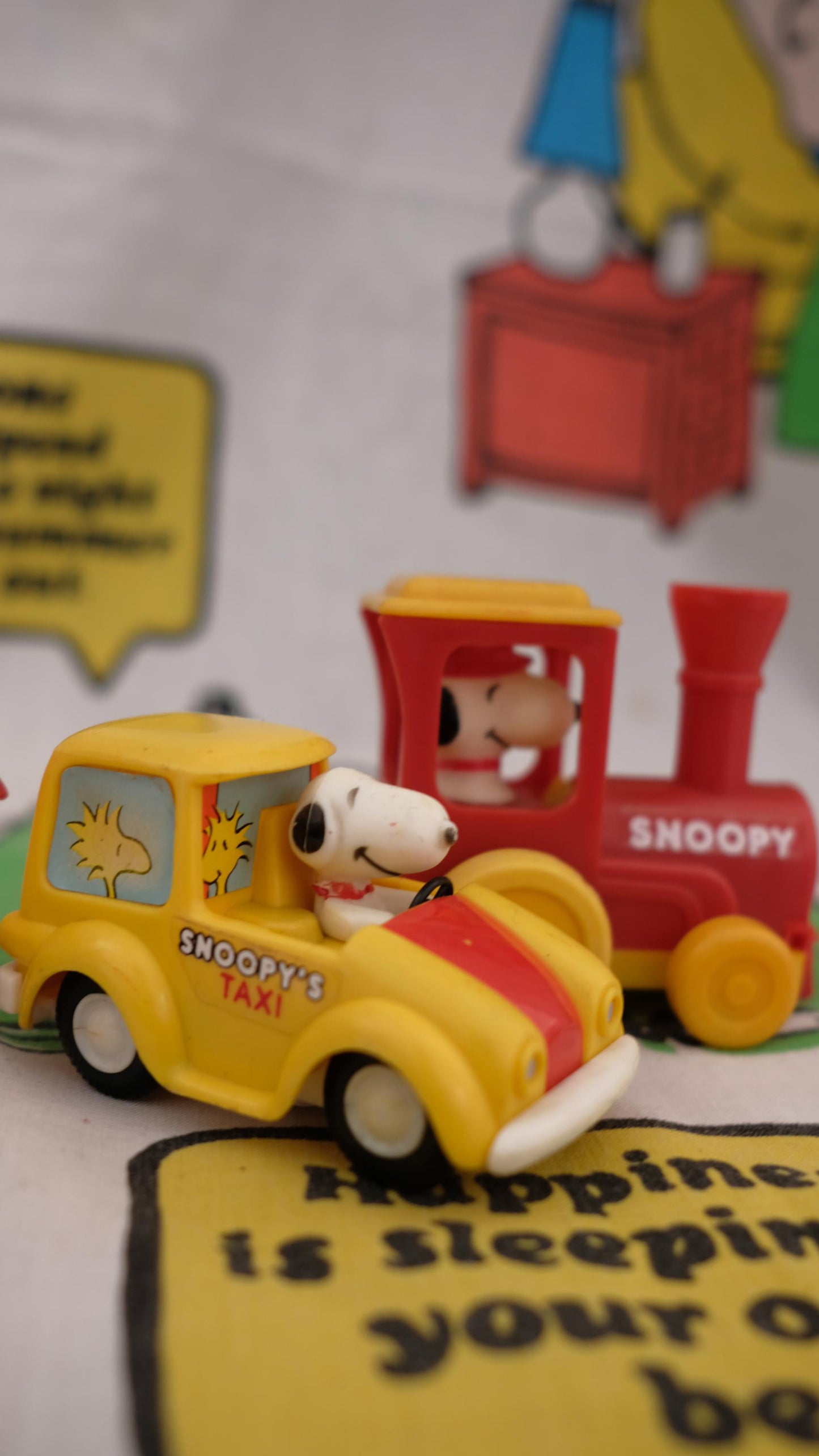 Lot de trois véhicules Snoopy aviva toys vintage