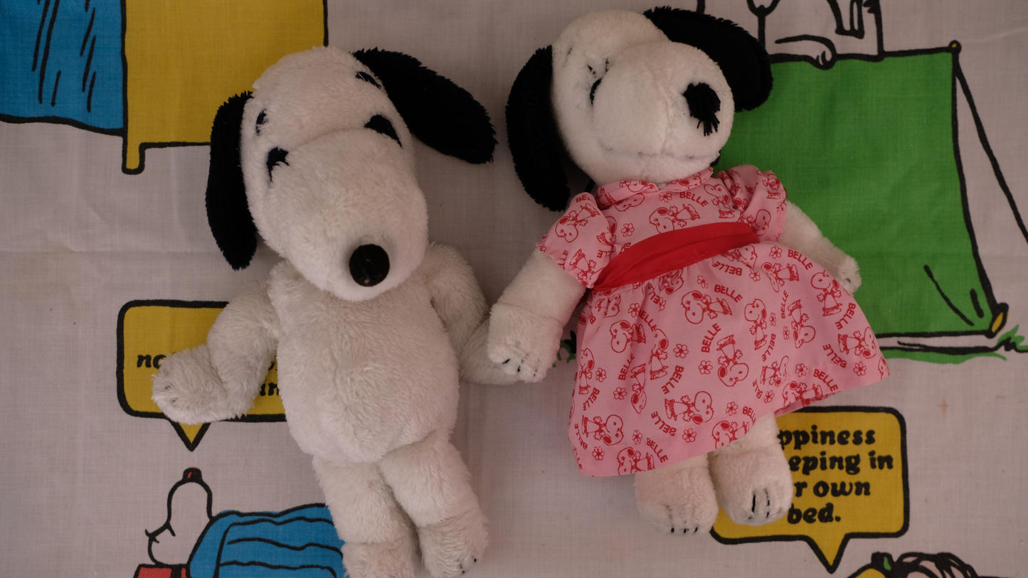 Couple Peluche Snoopy+Belle vintage