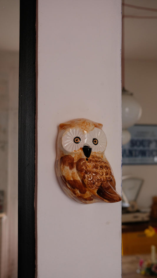 Dévidoir à ficelle zoomorphe vintage en forme de hibou