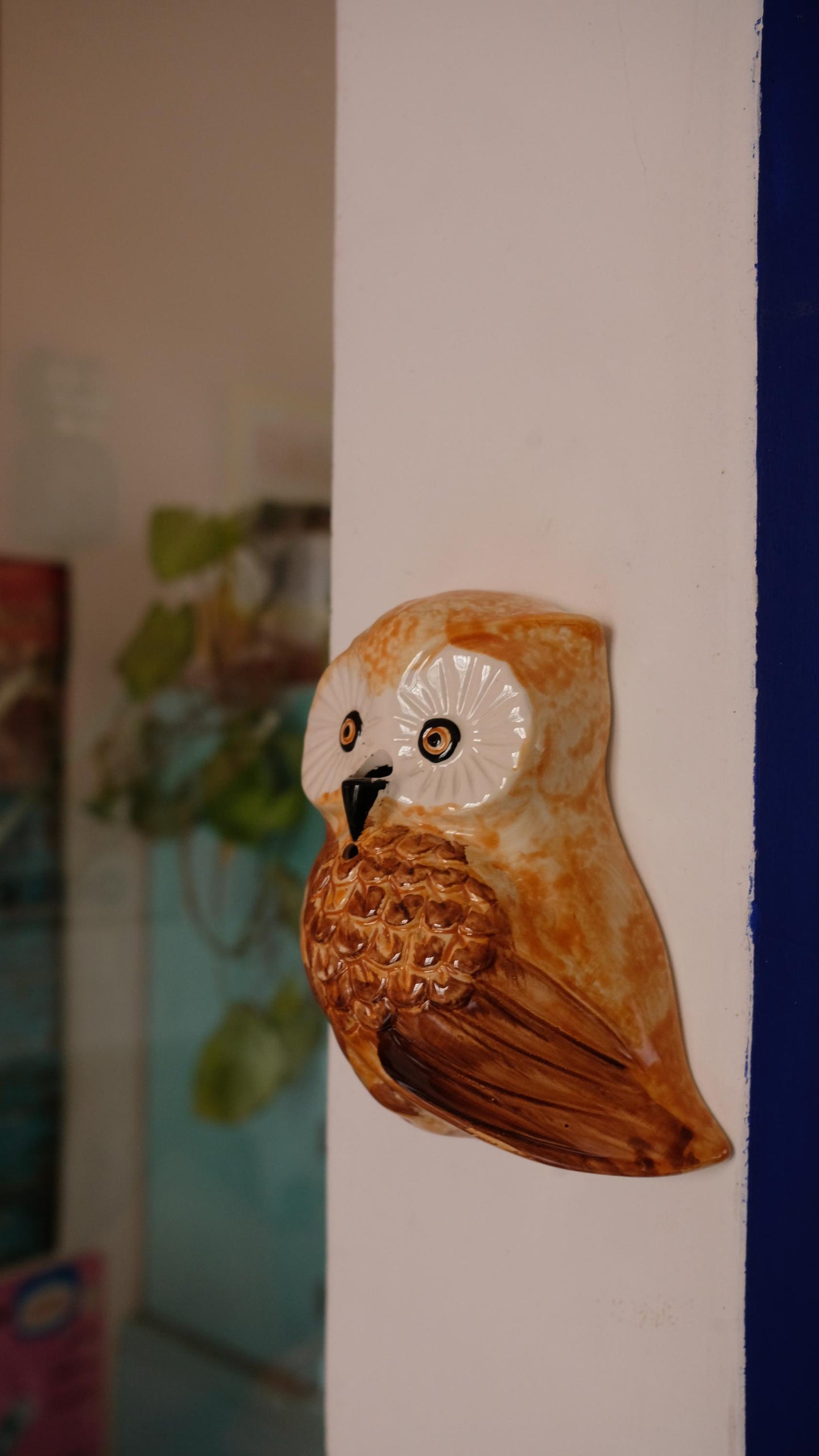 Dévidoir à ficelle zoomorphe vintage en forme de hibou