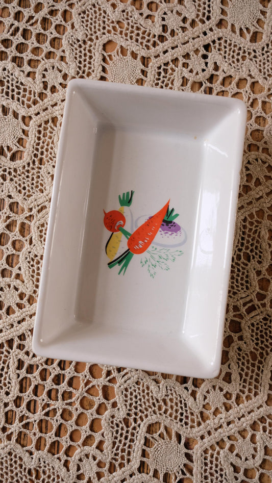 Ravier lunéville vintage motif légumes