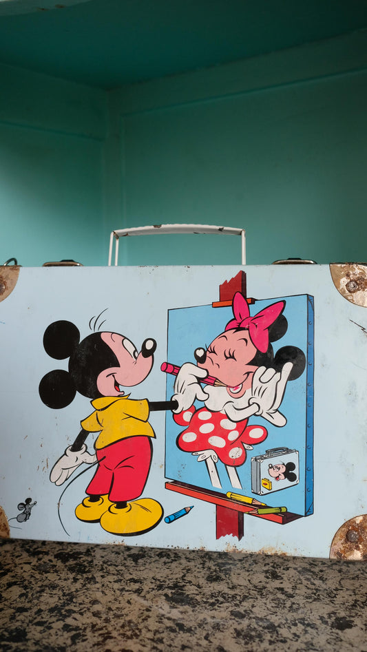 Valisette Mickey et Minnie vintage en métal