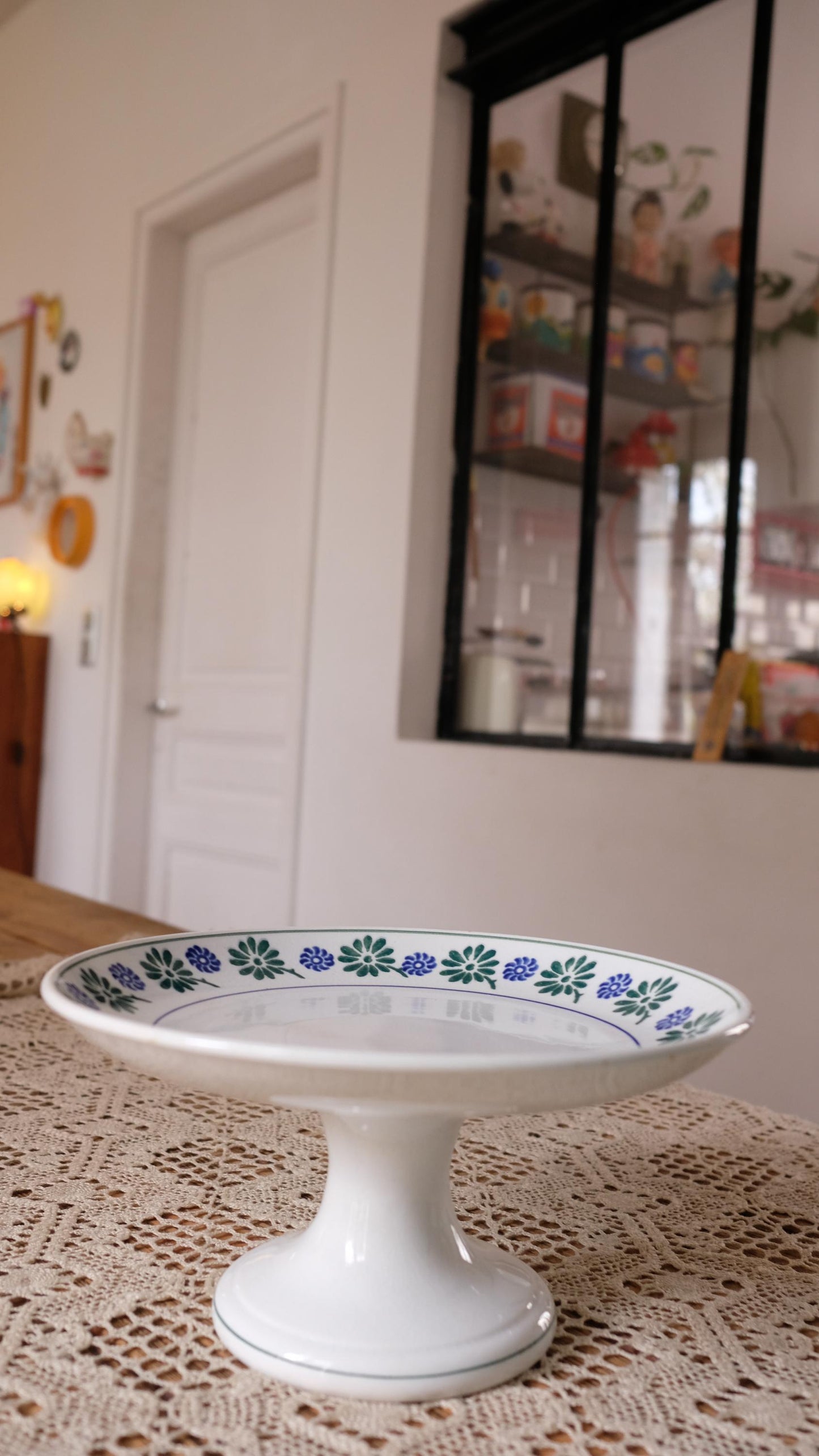 Compotier Saint Amand vintage motif fleuri