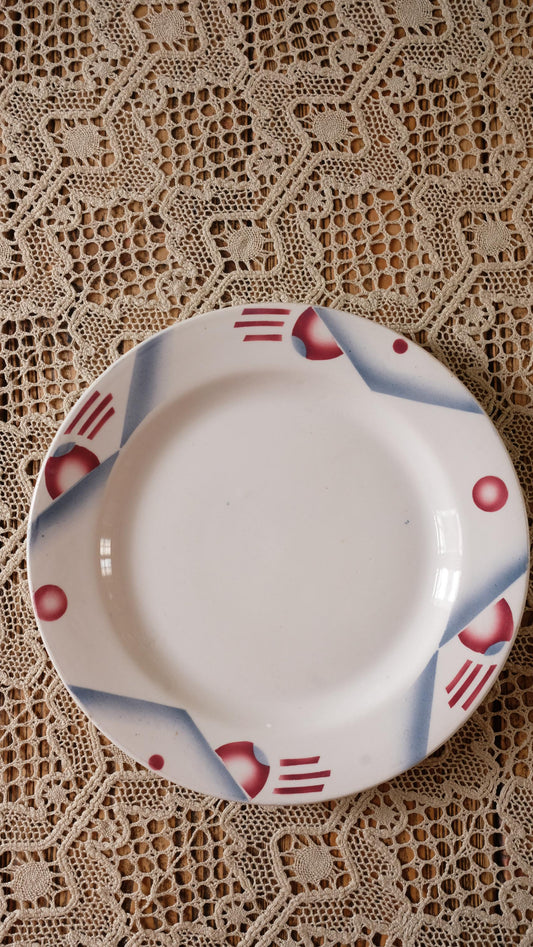 Grande assiette de service vintage style art déco