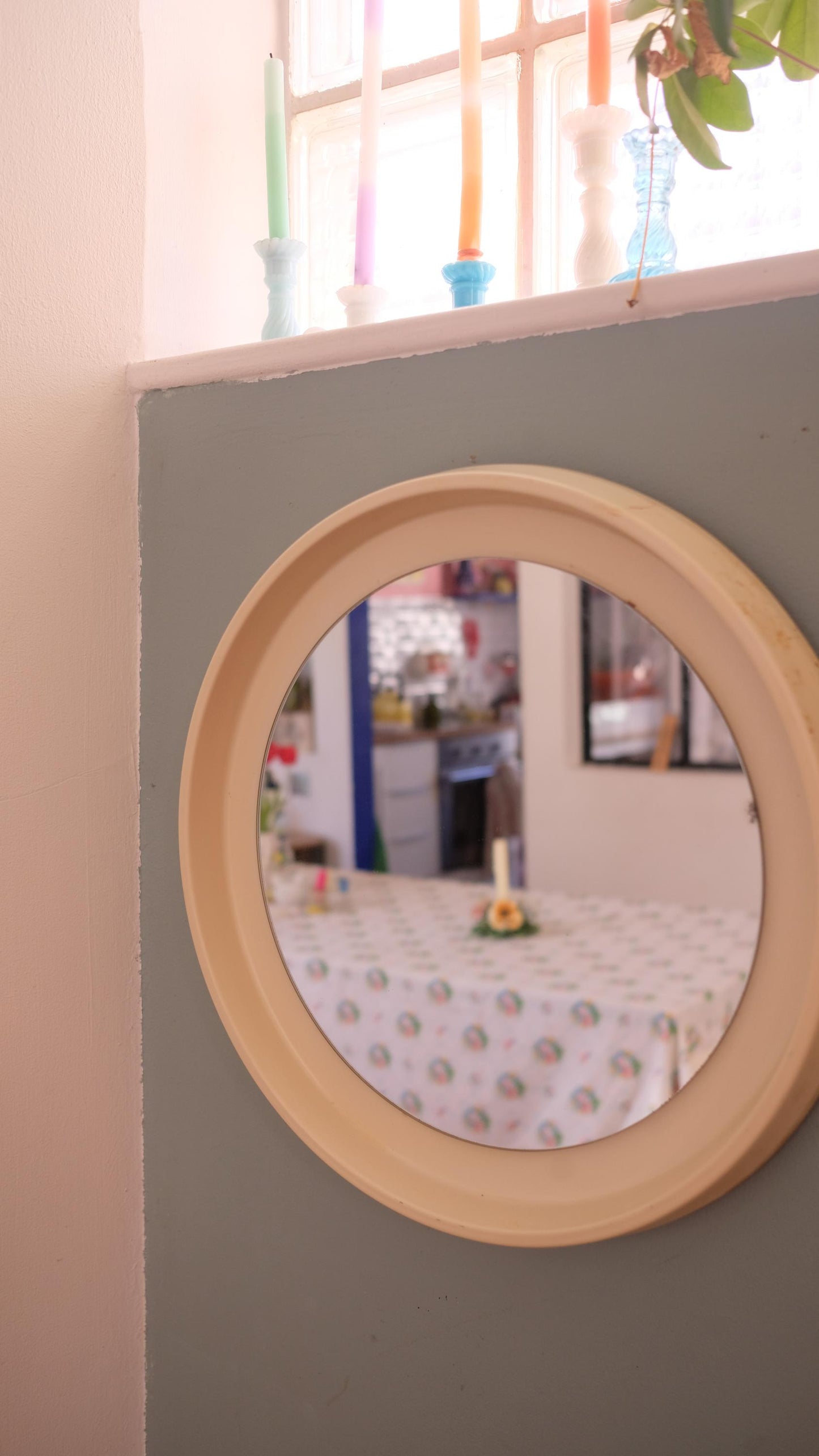 Miroir rond vintage, style space age
