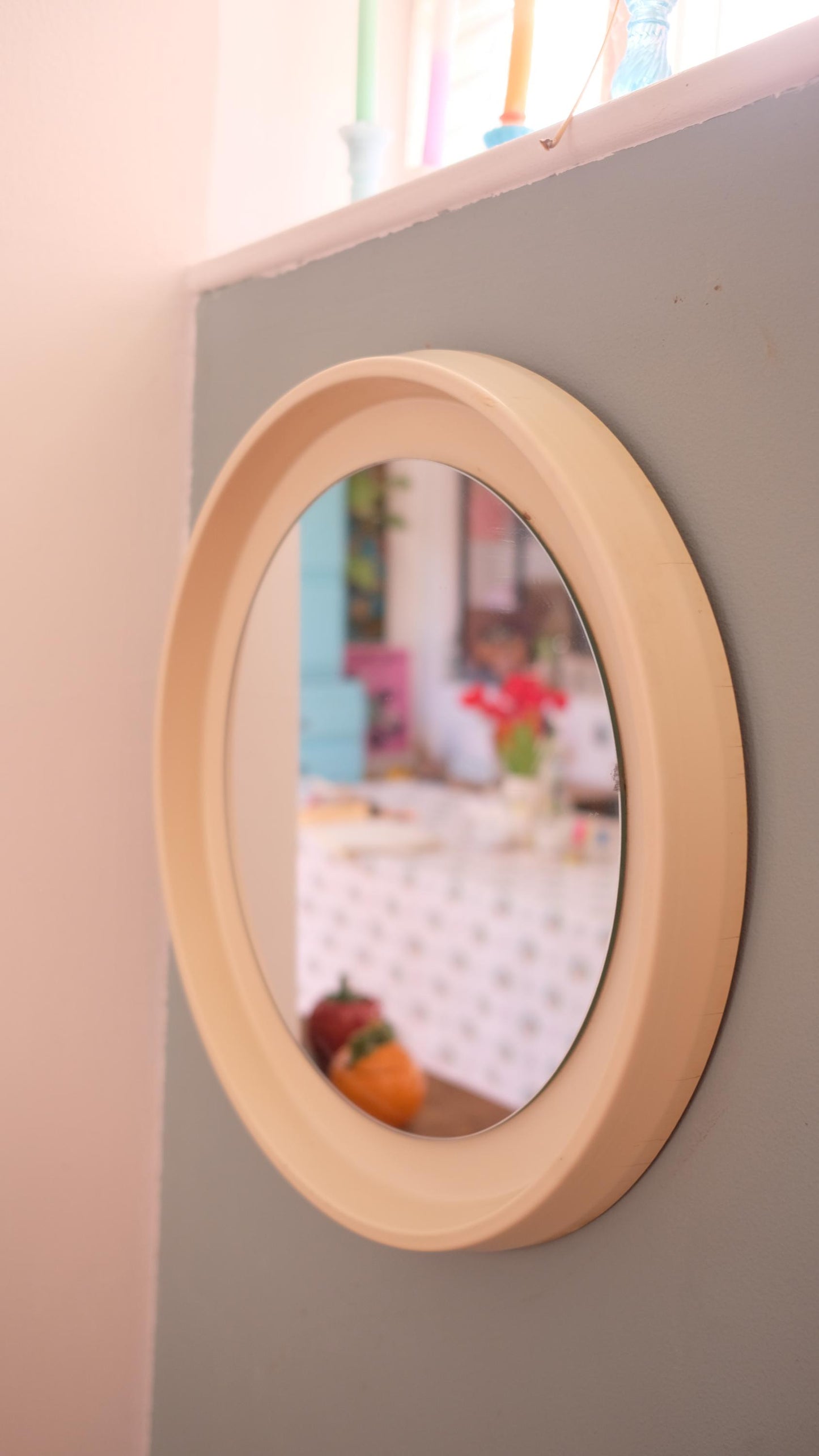 Miroir rond vintage, style space age