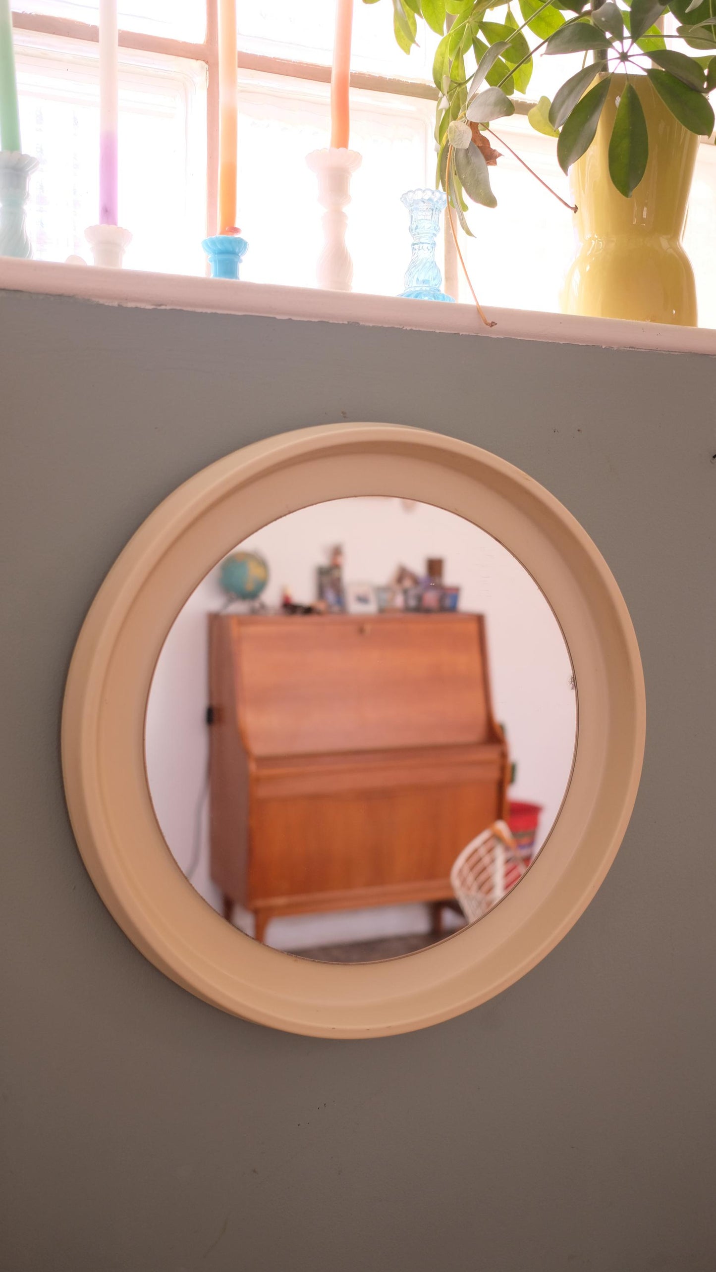 Miroir rond vintage, style space age