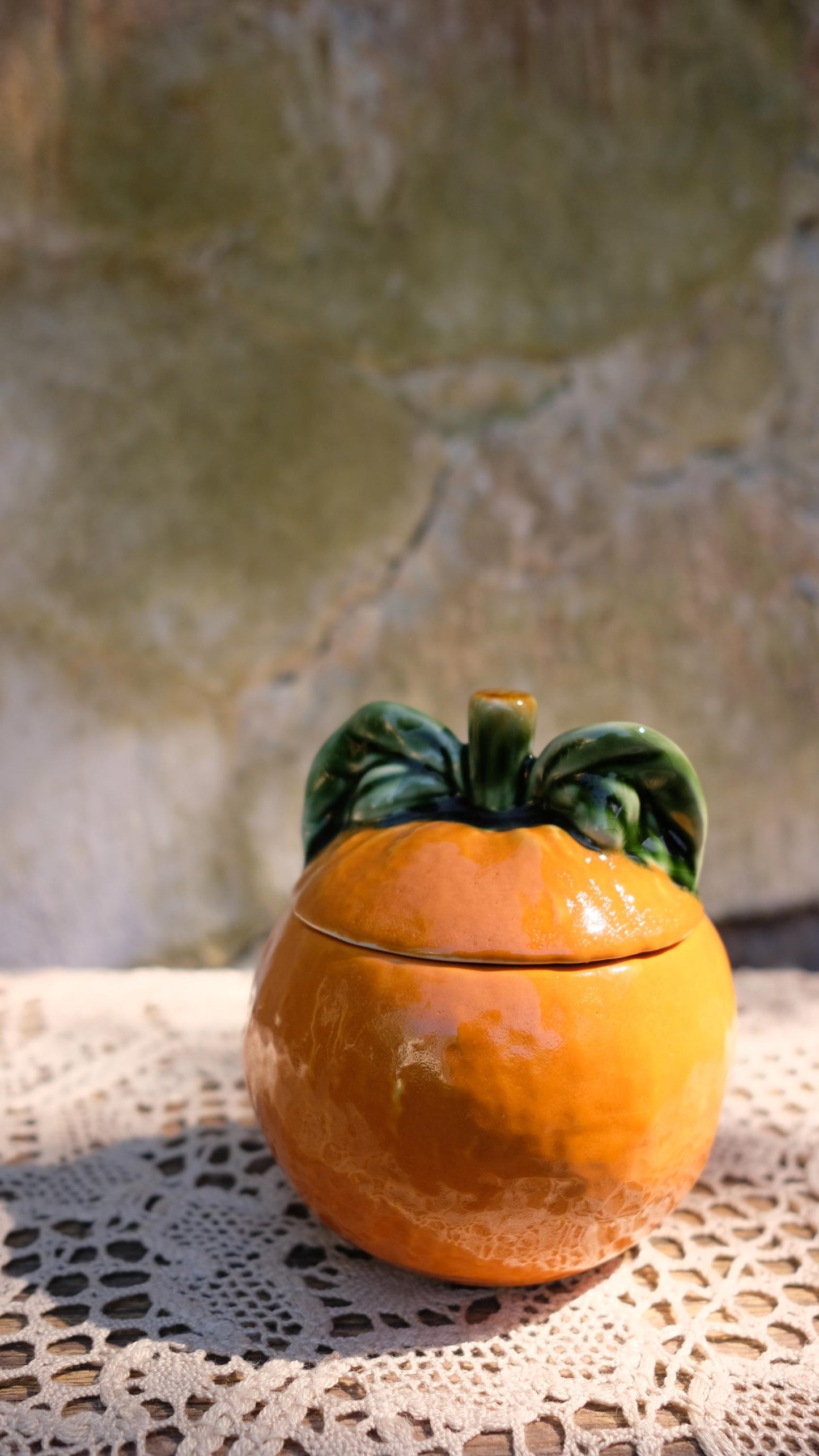 Sucrier/moutardier vintage en forme d'orange