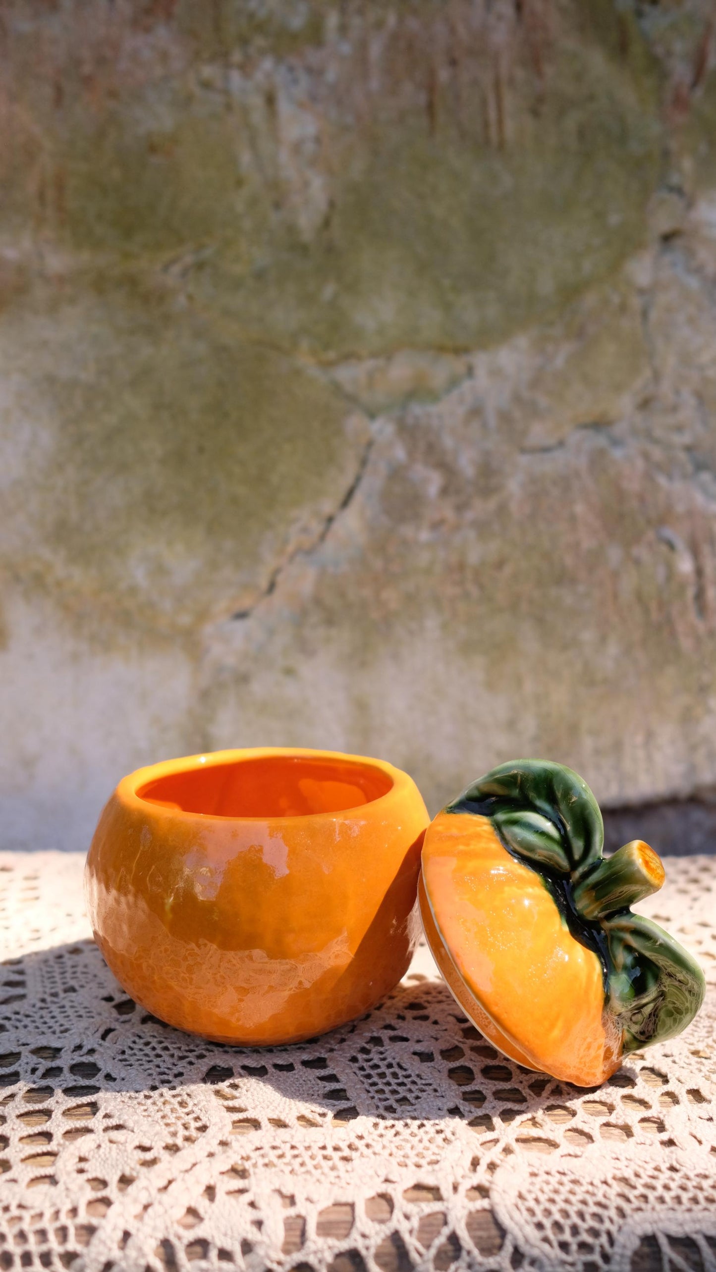 Sucrier/moutardier vintage en forme d'orange
