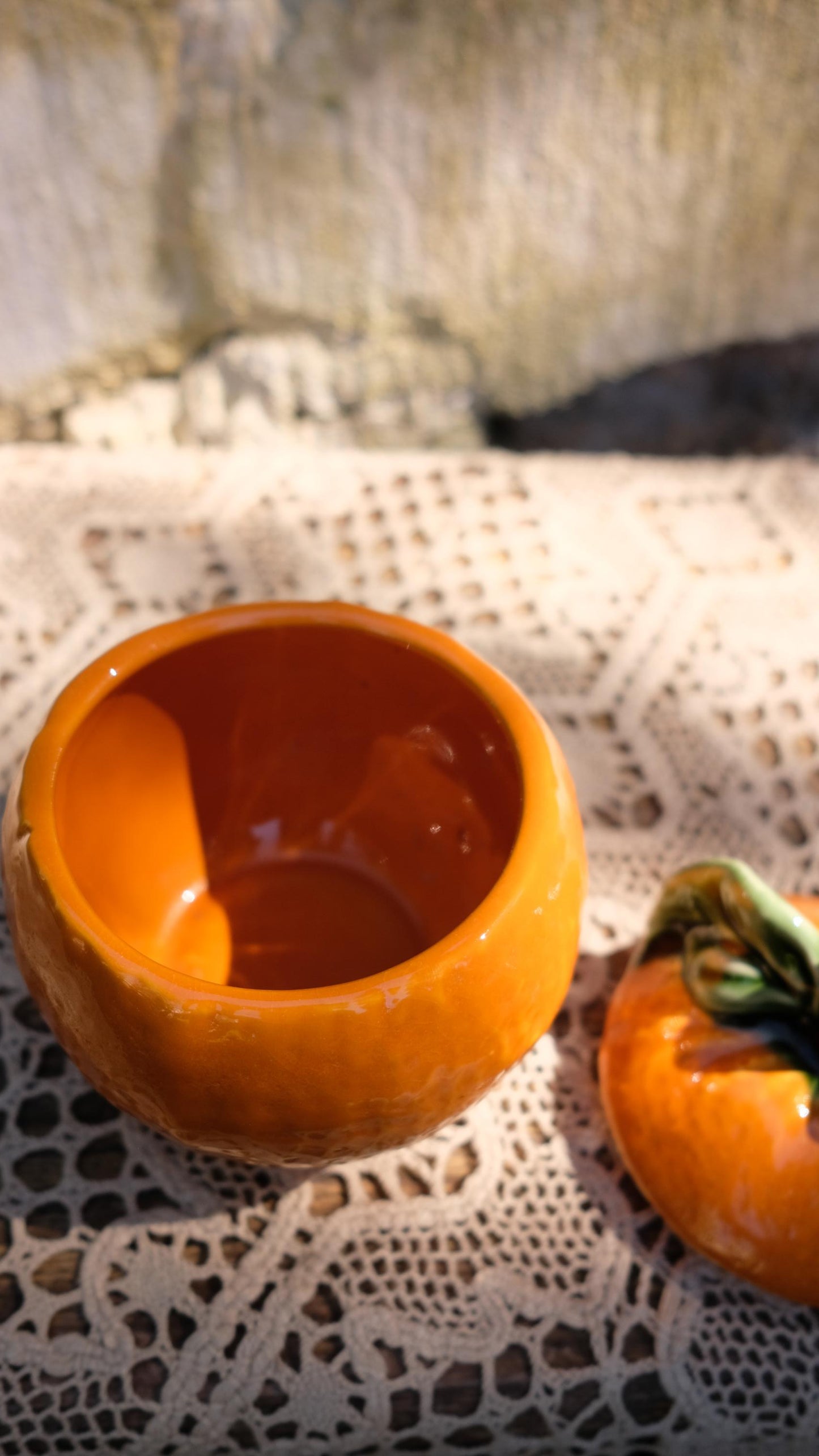 Sucrier/moutardier vintage en forme d'orange