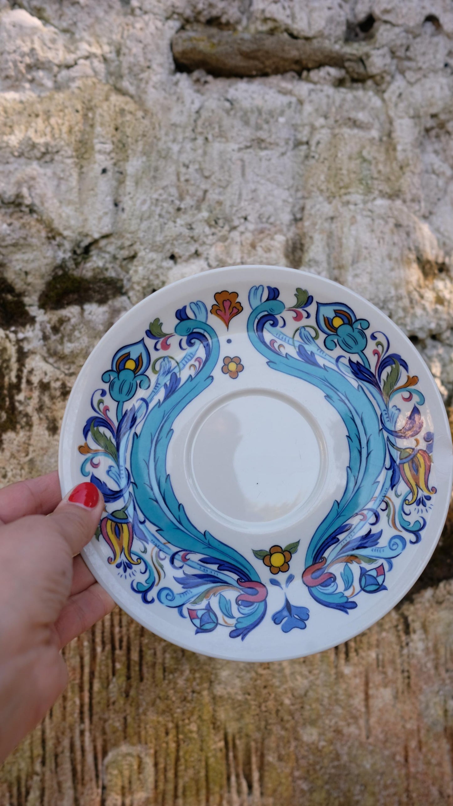 Lot de deux sous tasses/petites assiettes Villeroy et Boch vintage motif Izmir
