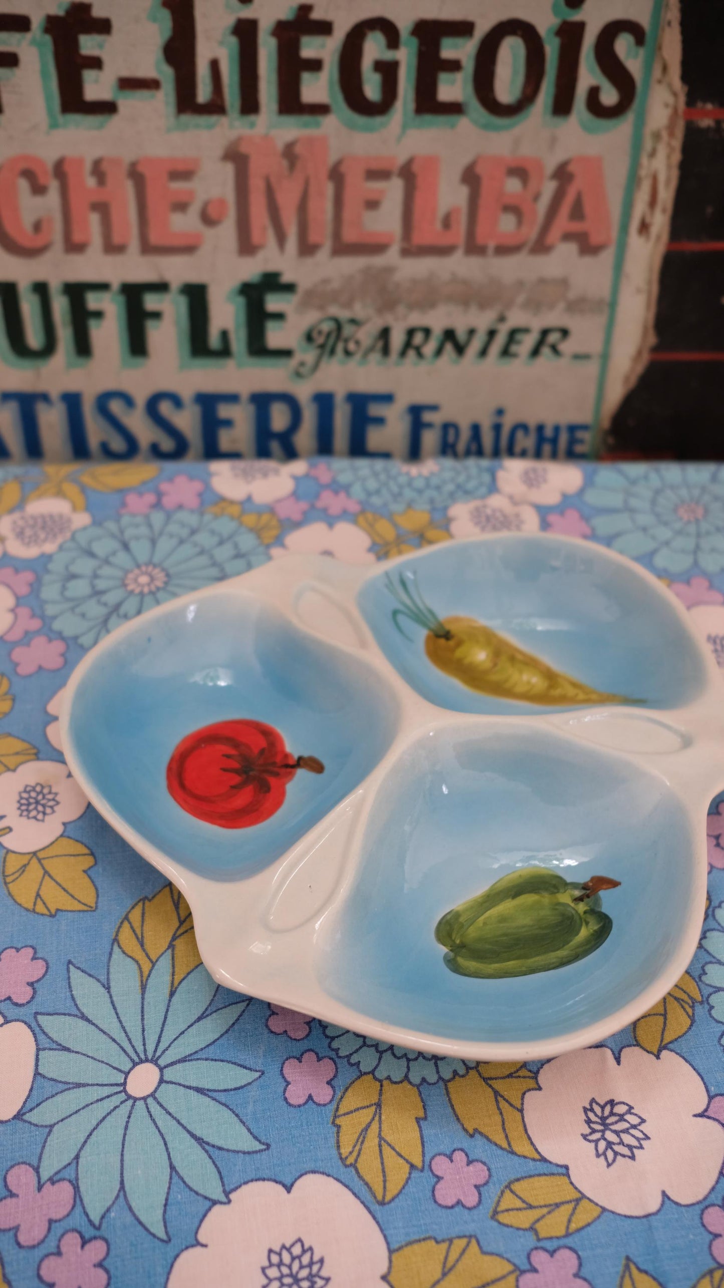 Plat apéritif compartimenté vintage made in Italy