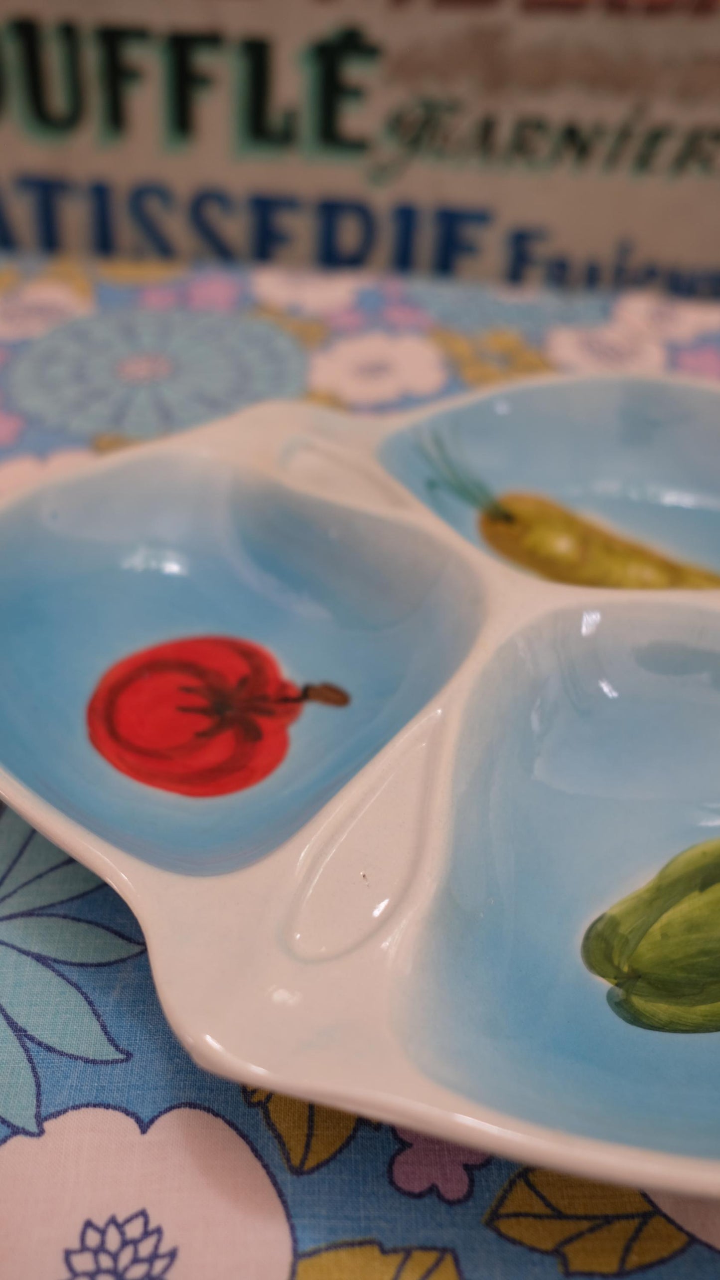 Plat apéritif compartimenté vintage made in Italy