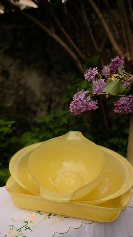 Lot de trois plats pyrex sendex vintage made in France