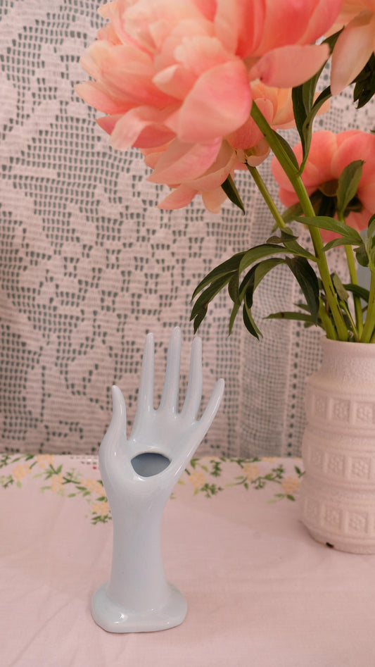 Baguier/soliflore vintage bleu layette
