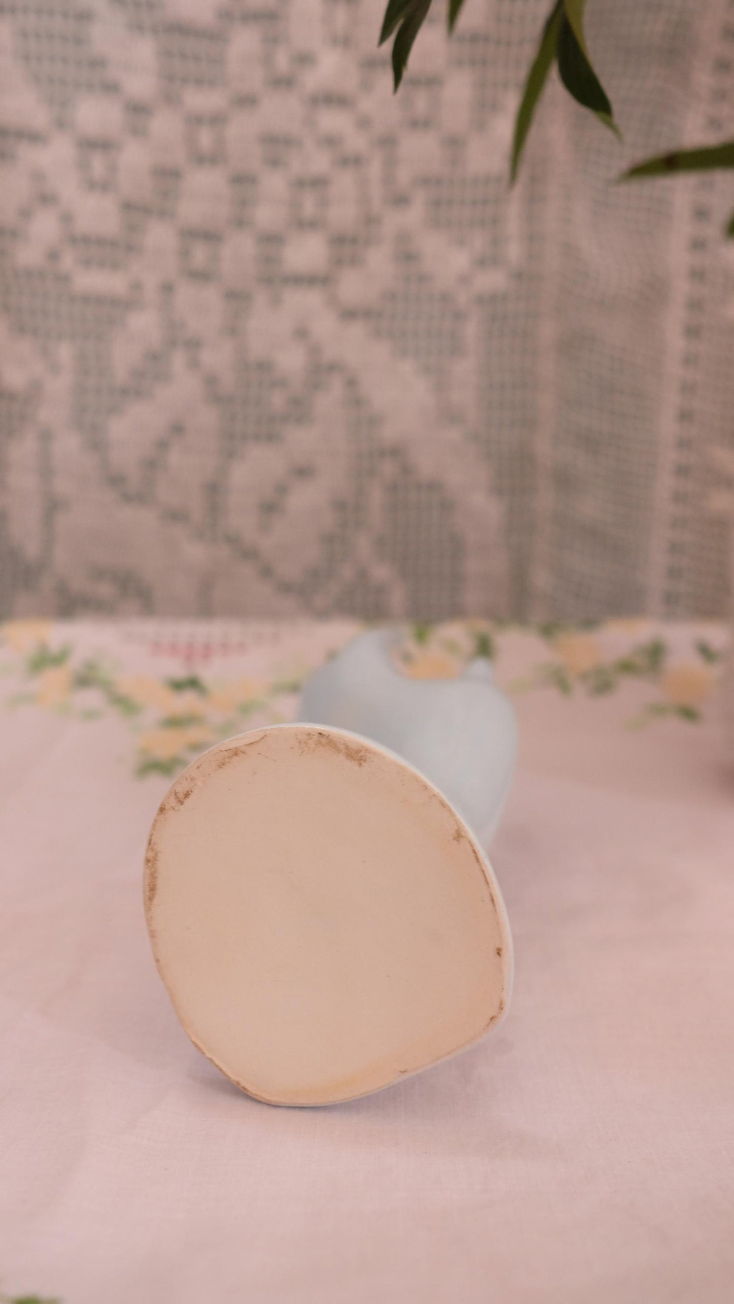 Baguier/soliflore vintage bleu layette