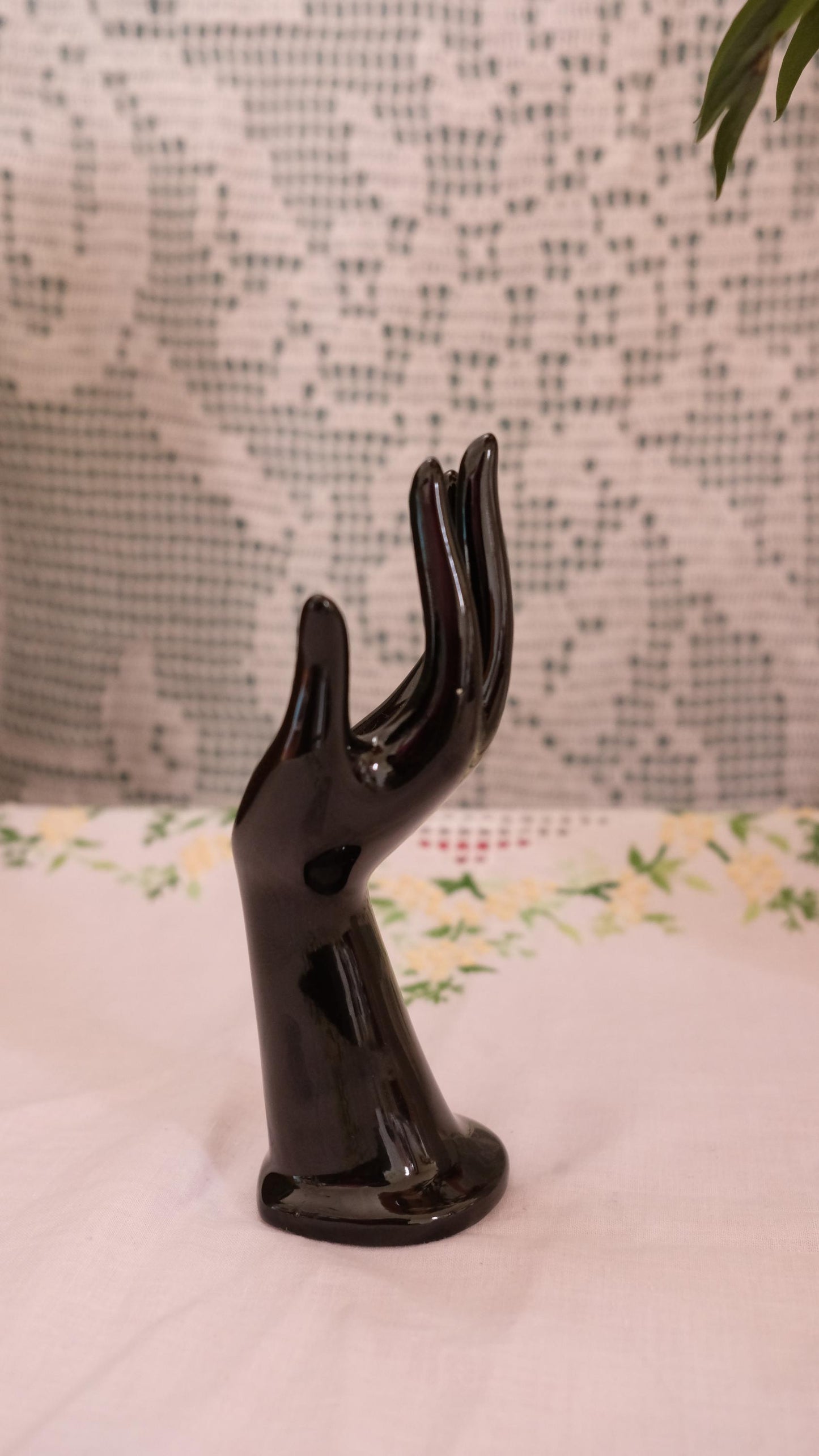 Baguier soliflore noir JMR vintage