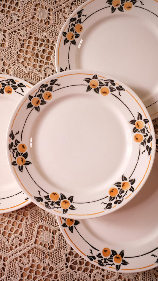 Lot de quatre assiettes vintage badonviller modèle Madeleine