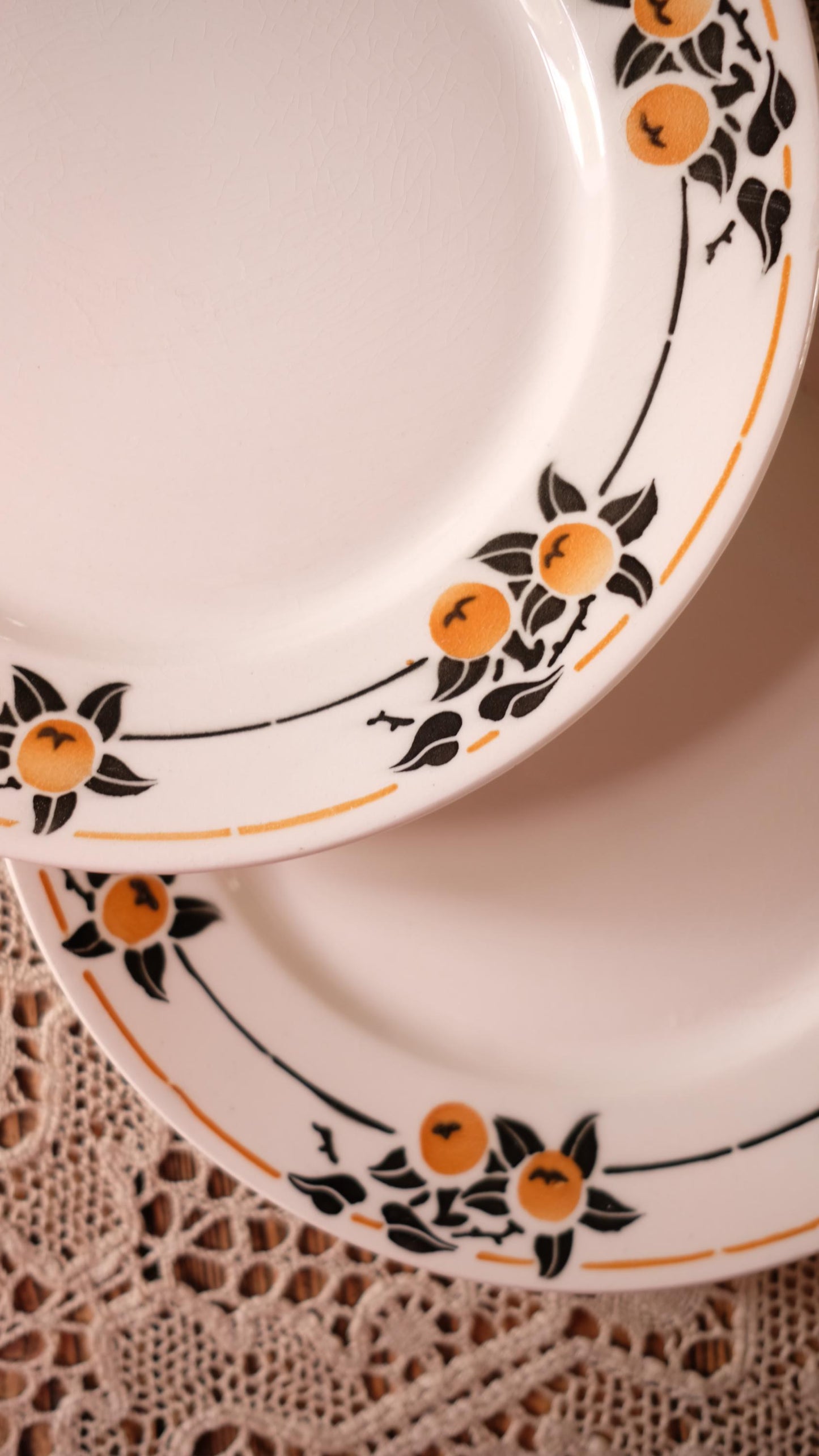 Lot de quatre assiettes vintage badonviller modèle Madeleine