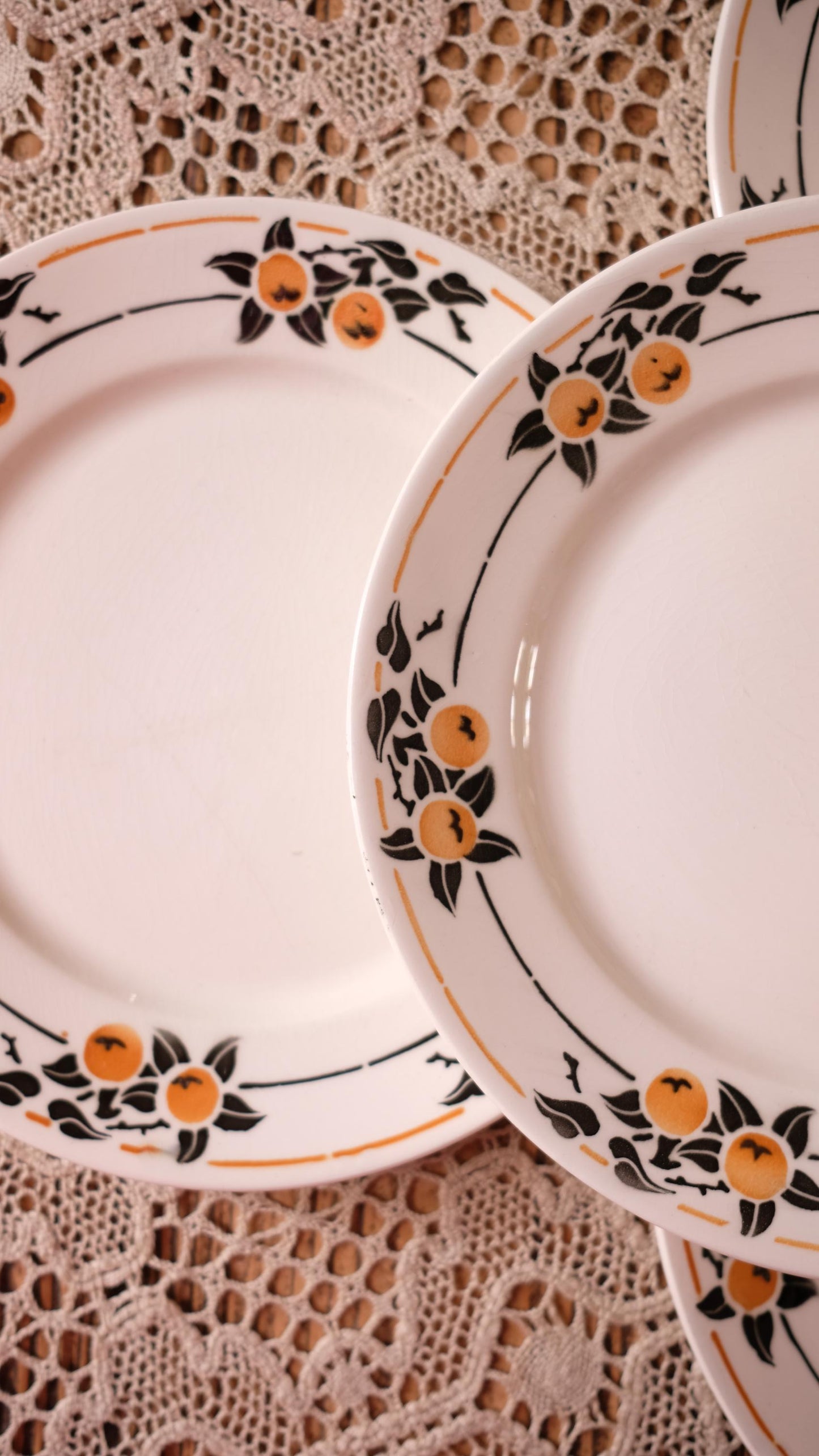 Lot de quatre assiettes vintage badonviller modèle Madeleine