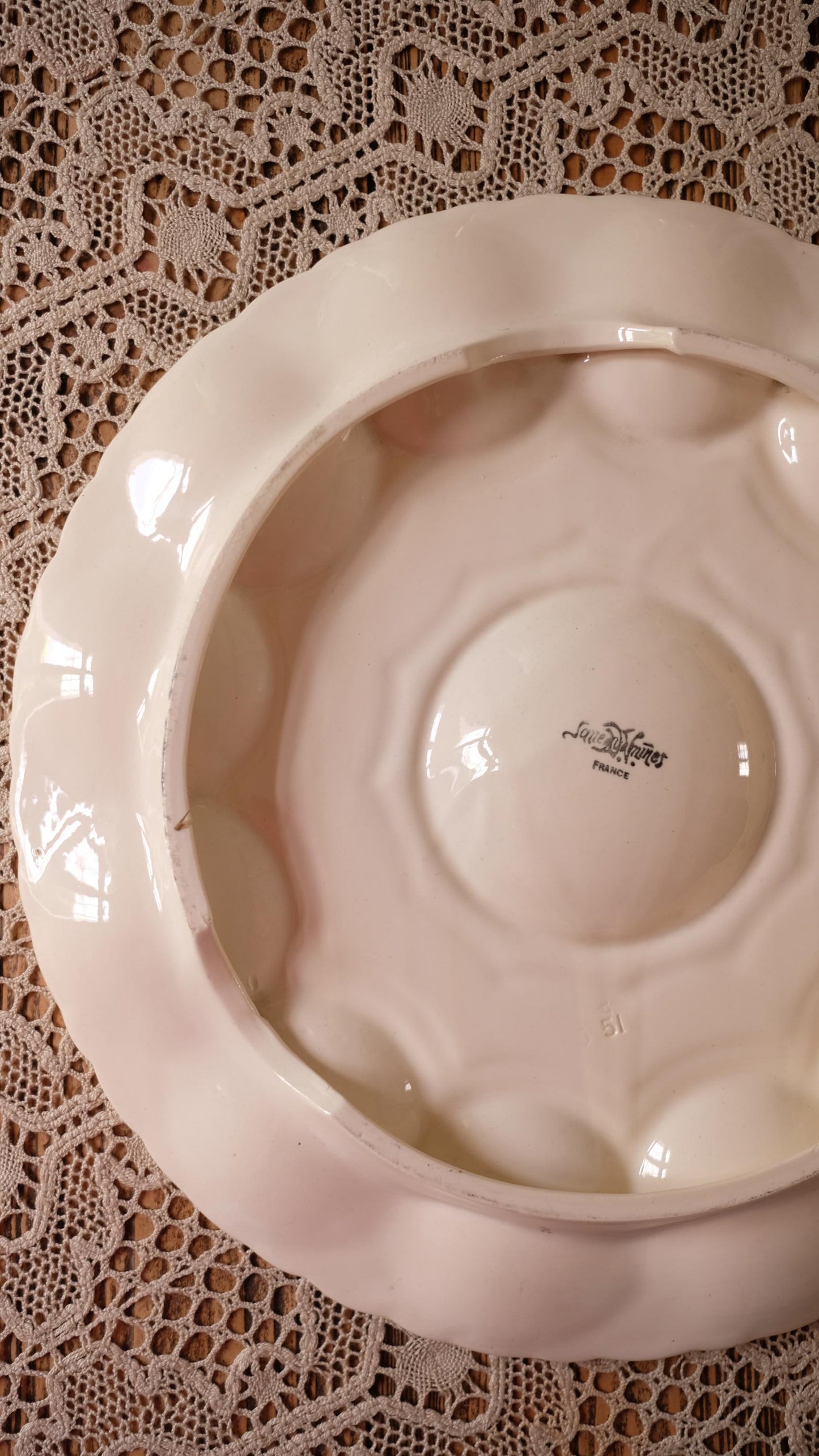 Grande assiettes à huitres Sarreguemines vintage