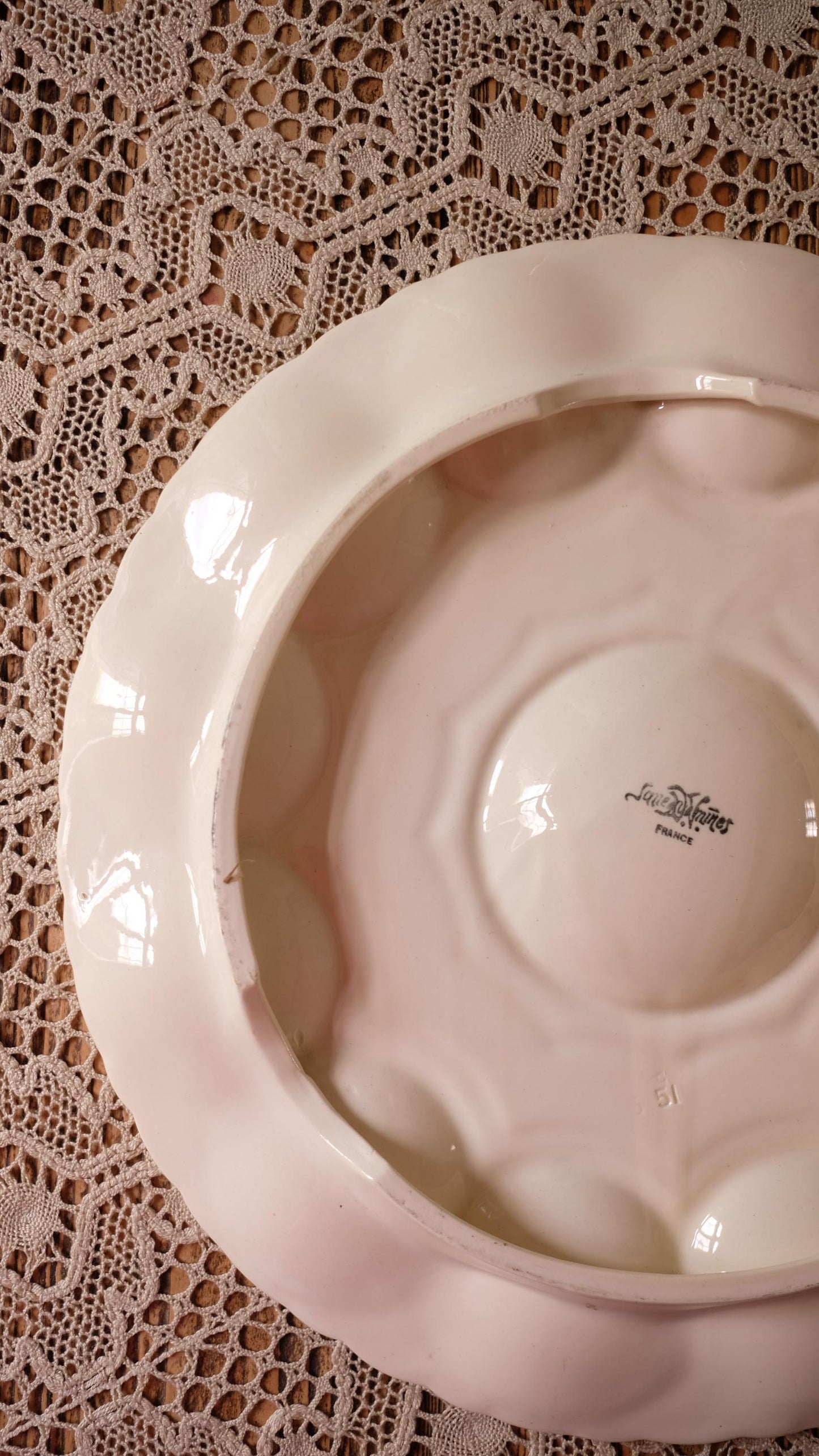 Grande assiettes à huitres Sarreguemines vintage