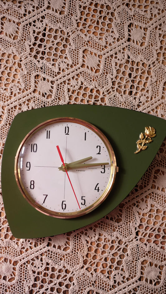 Horloge murale Flash Transistor vintage en formica