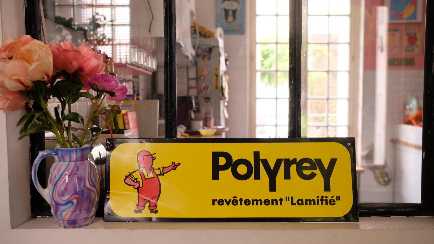 Plaque publicitaire vintage Polyrey
