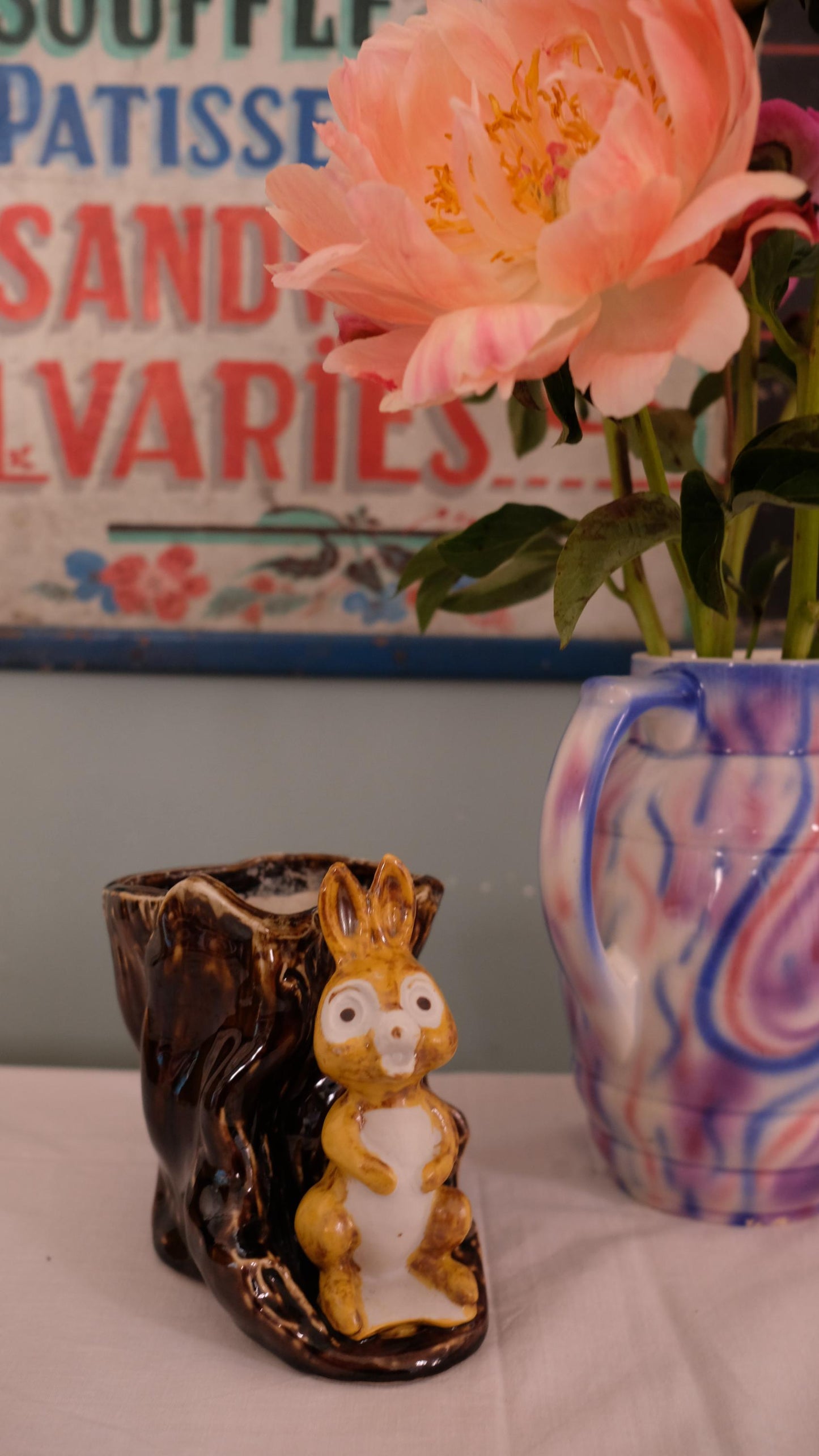 Cache pot lapin vintage
