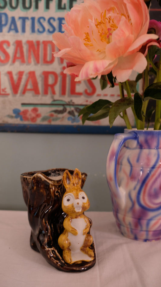 Cache pot lapin vintage