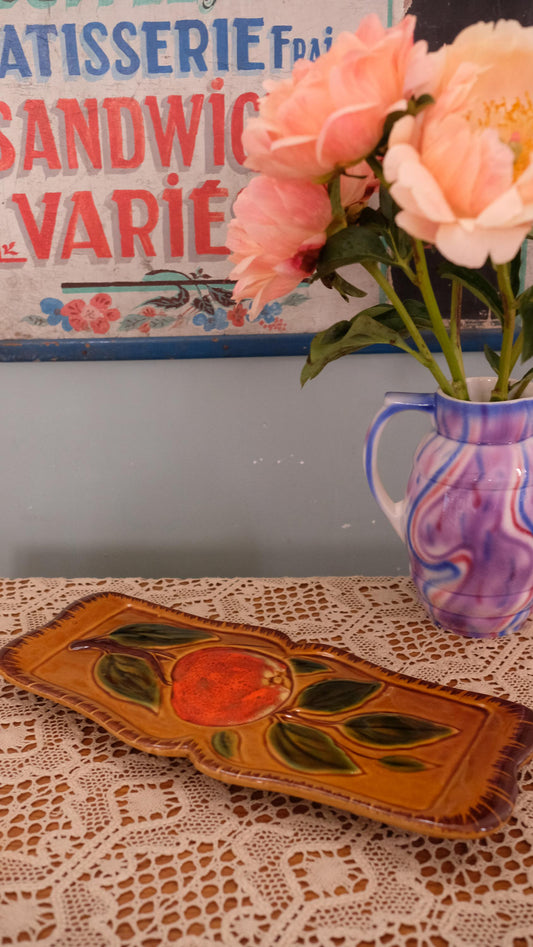 Plat à cake vintage signé Vallauris