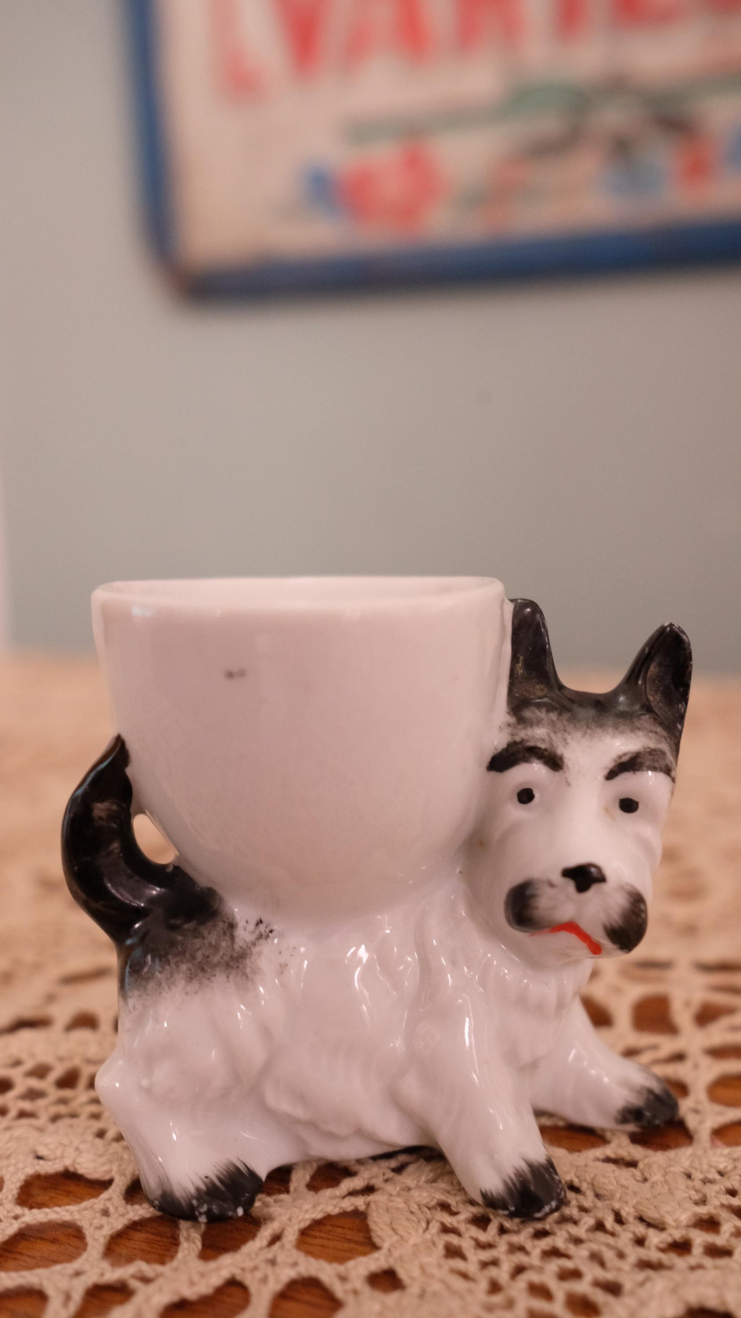 Coquetier chien vintage made in Germany